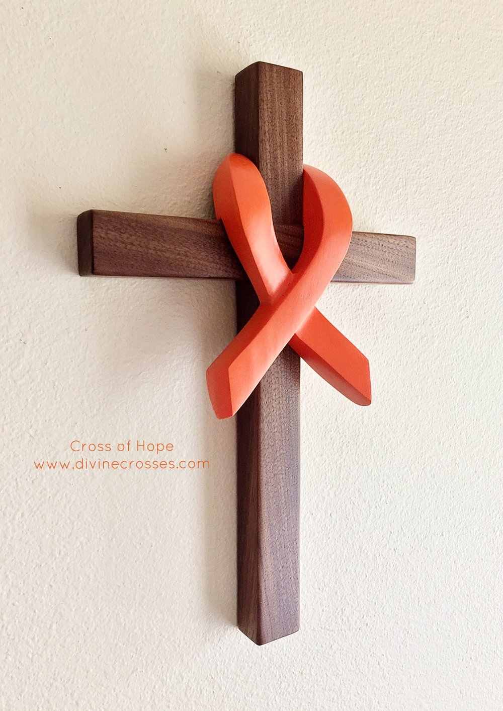 Cross of Hope - Orange Awareness Ribbon — DivineCrosses®