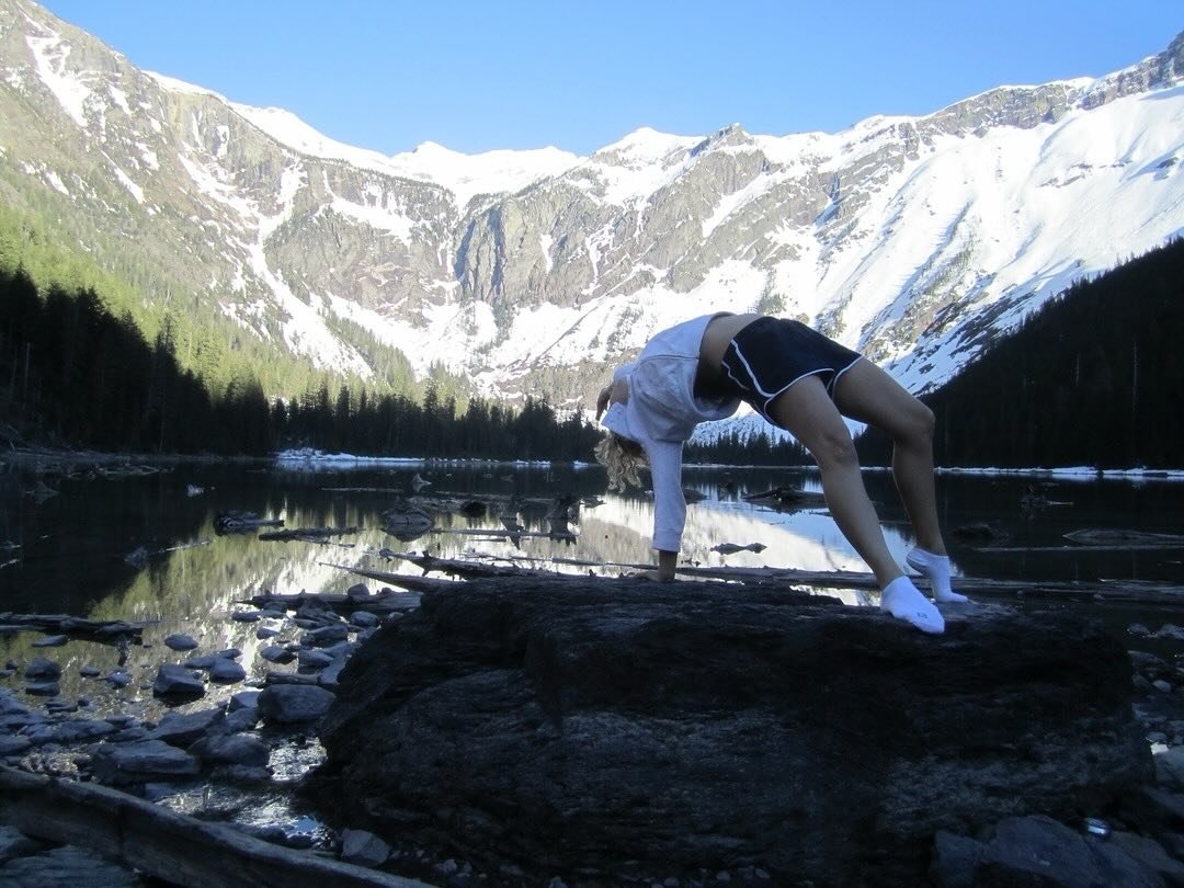 Find rock, will yoga. 

(Throwback. Not currently in @glaciernps though it&rsquo;s time to go back)