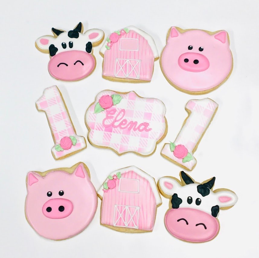 baby shower pink animal farm cookies.jpeg