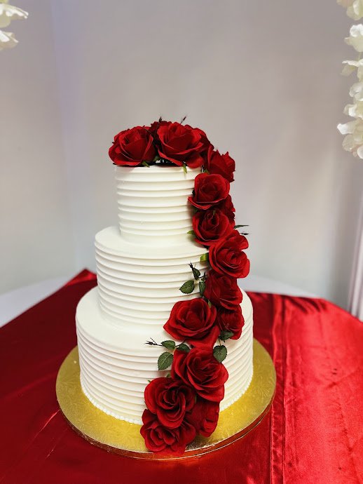 rustic with cascading fake flowers.jpg