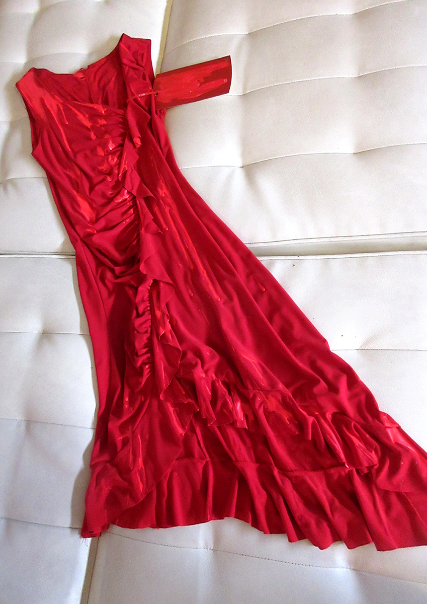 Red ruffle dress