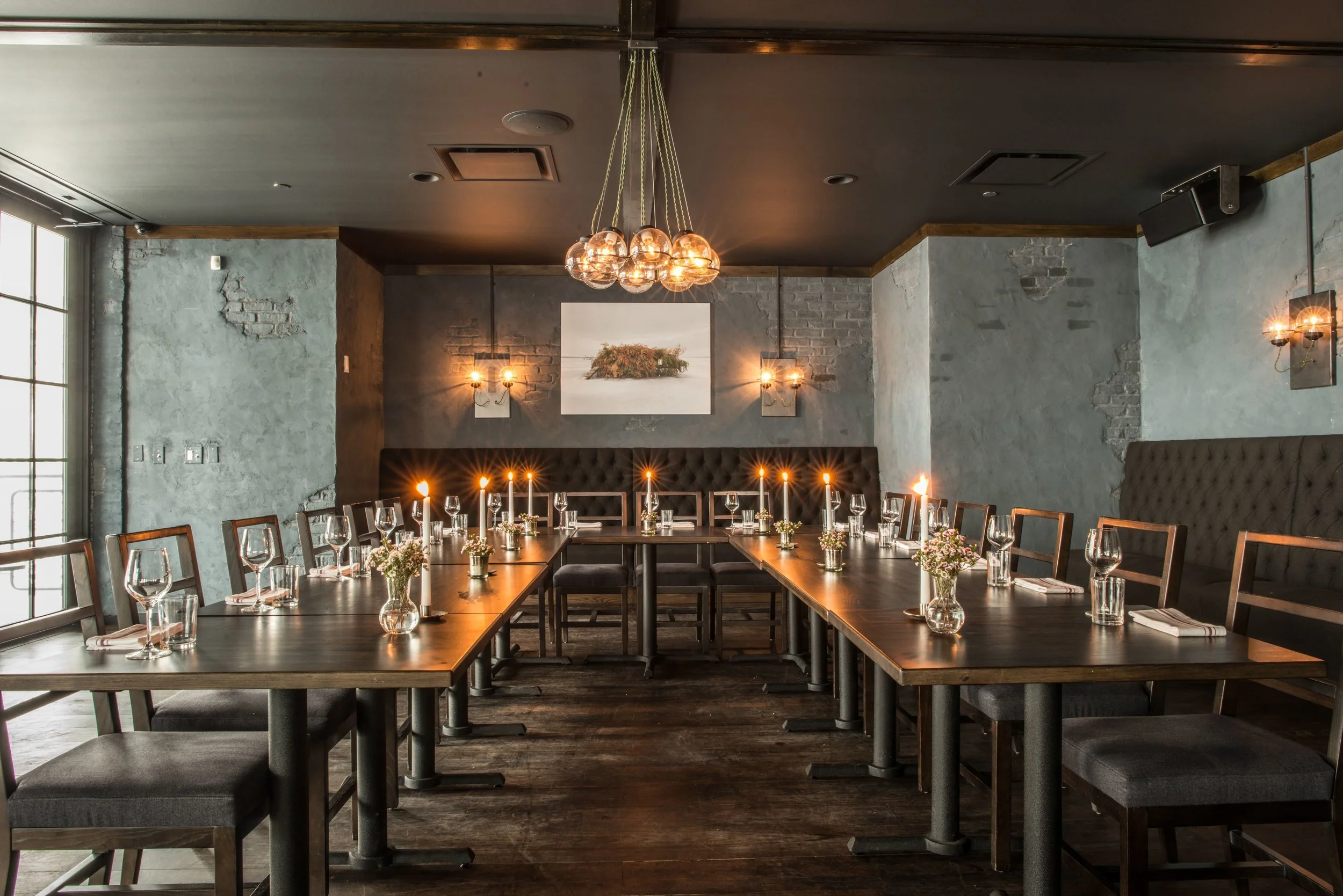 View from a large candlelit private dining space at The Dawson..jpg