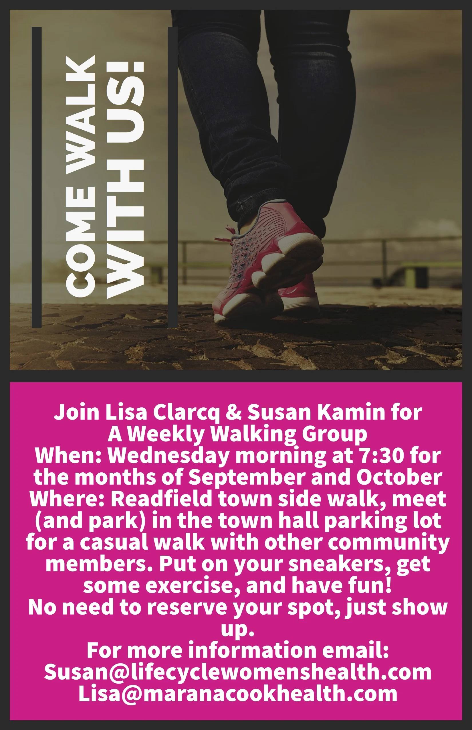 Come walk with us! Wednesday mornings this fall.
