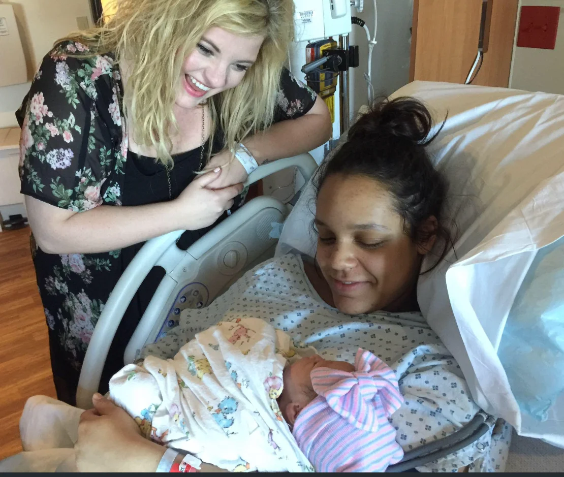 Brooke and her daughter, Louie’s, birth mother, Cynthia. Louie was born three years ago on Mother’s Day!