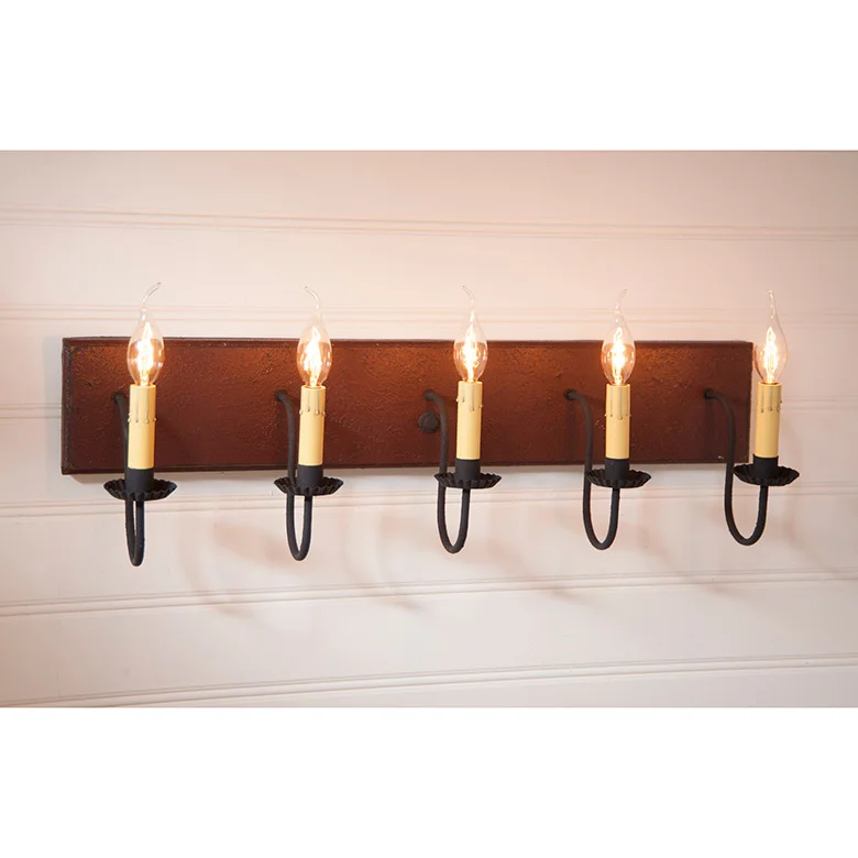 Plantation Red 5-Arm Vanity Light