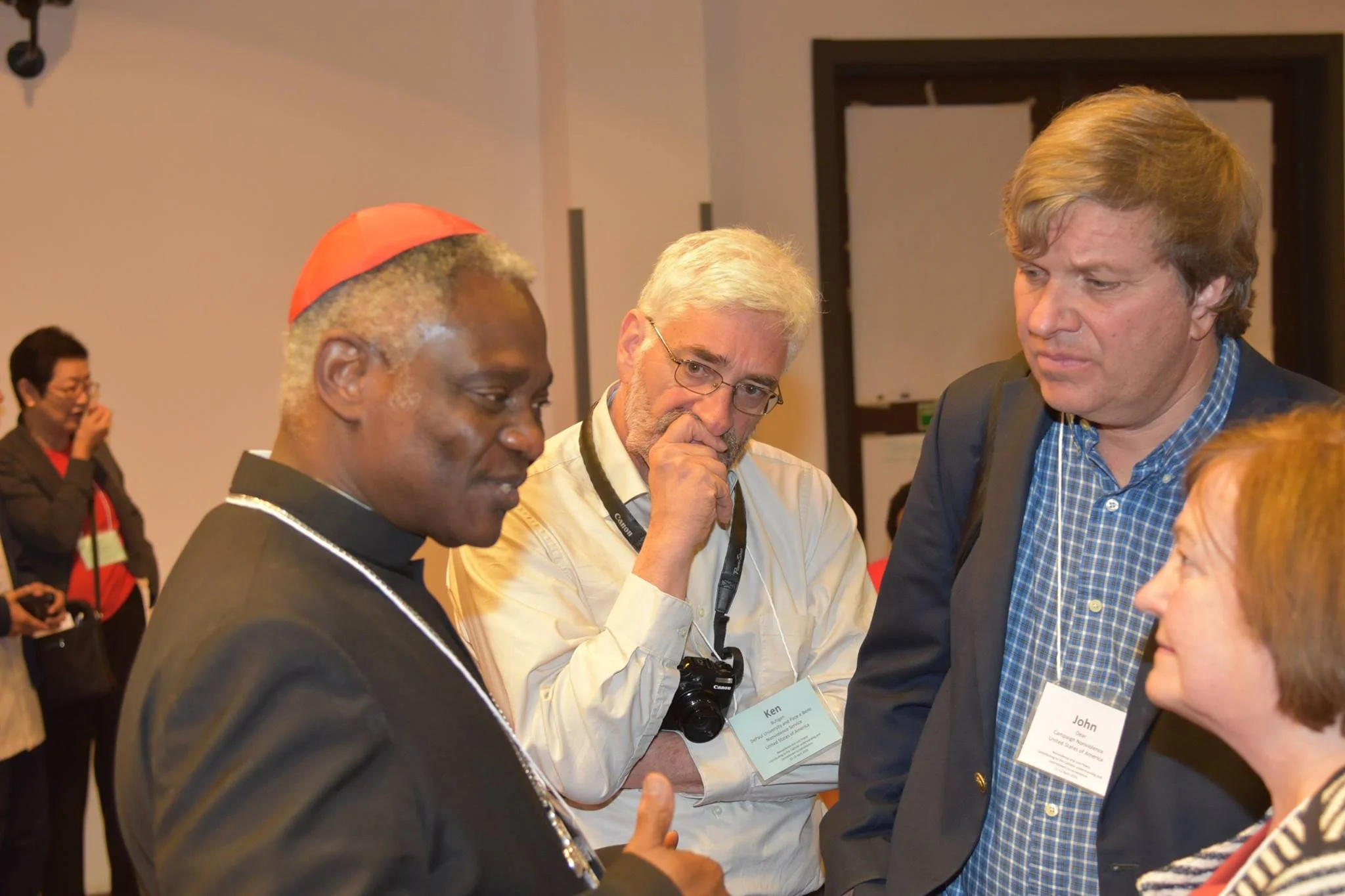 From left: Cardinal Turkson, Dr. Ken Butigan, Rev. John Dear and Nobel Peace Prize Winner Mairead Maguire
