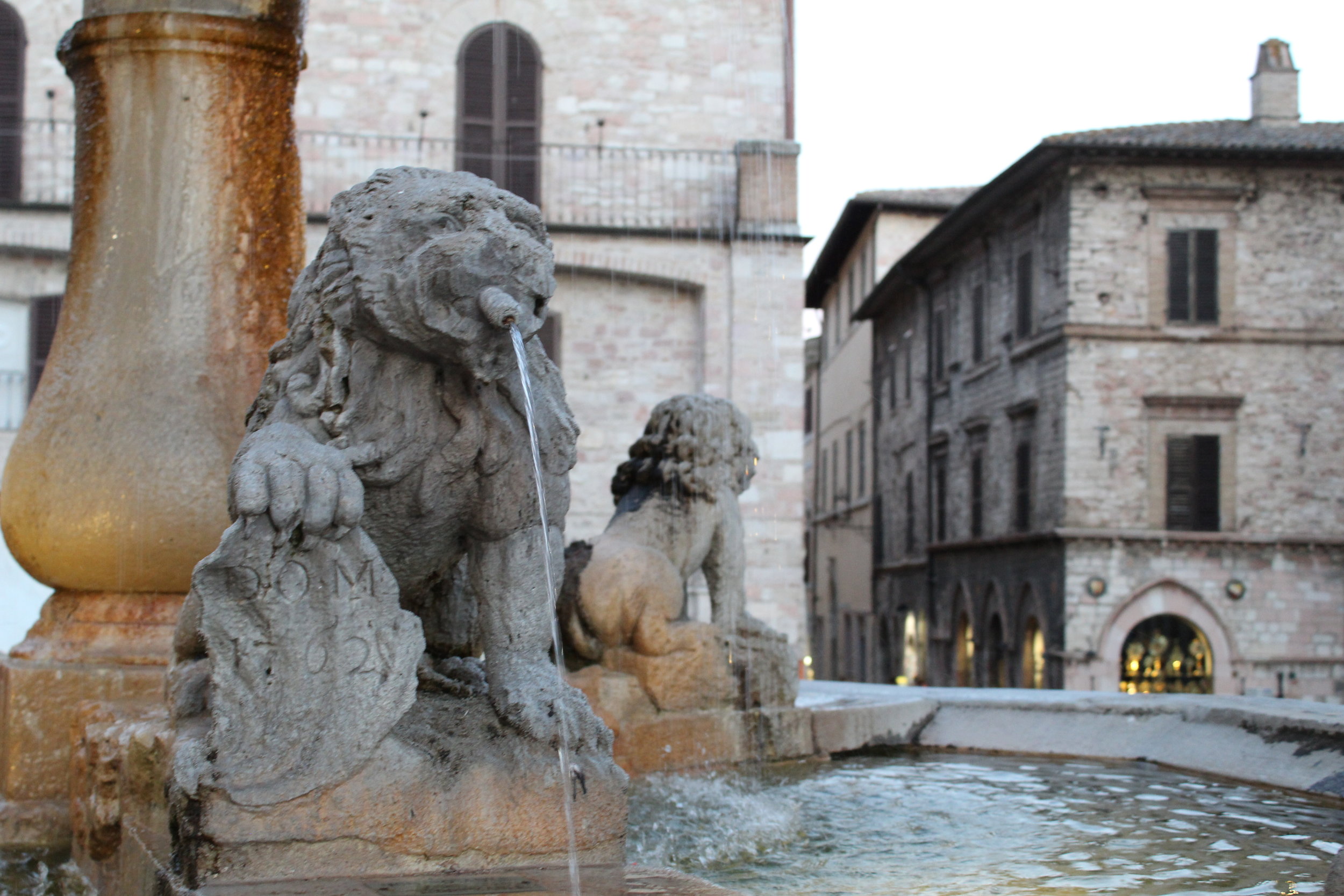 Fountain in the Assisi Piazza
