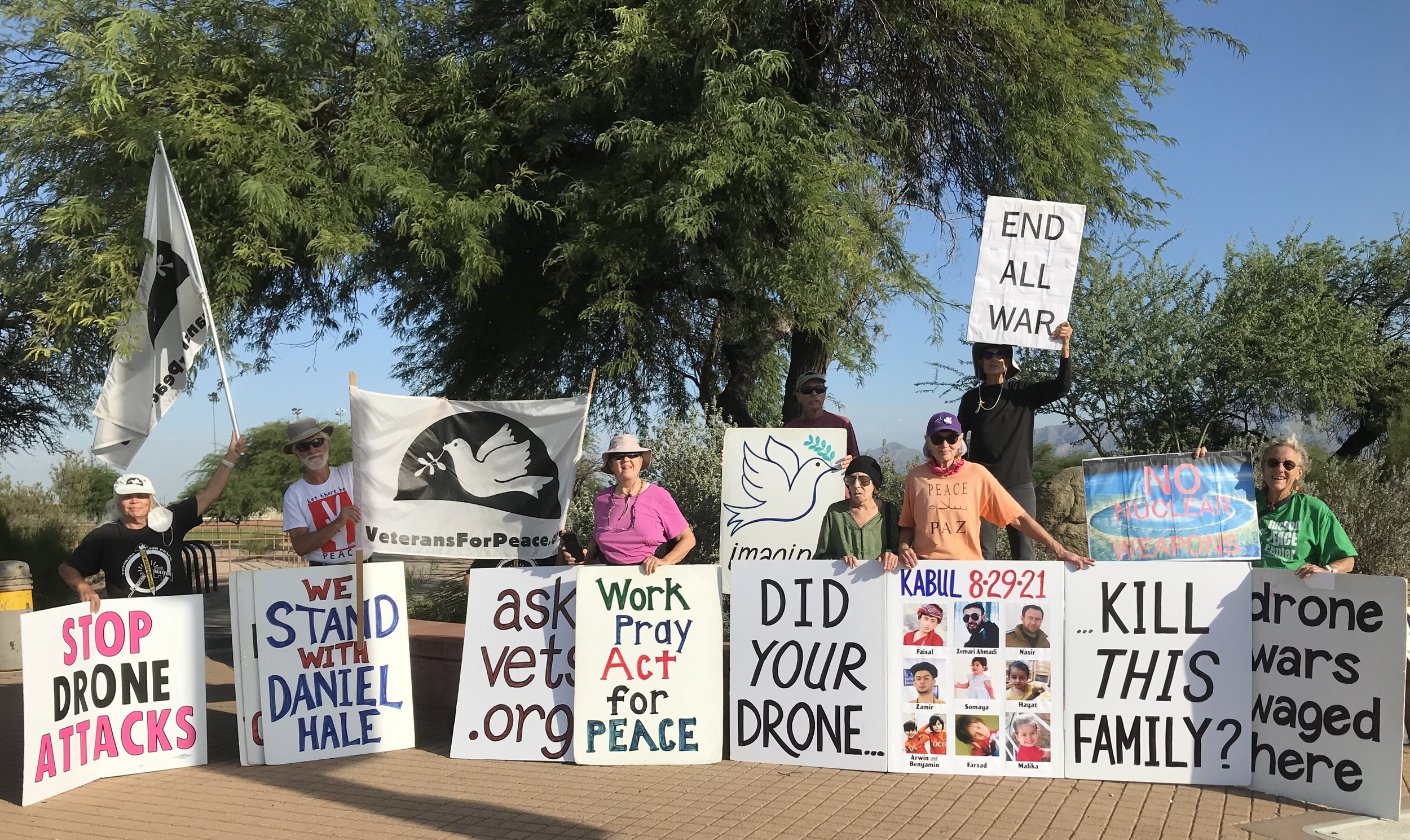 CNV ACTION - Tucson, AZ. Outside of Tucson’s drone base, Davis Monthan Air Force Base.