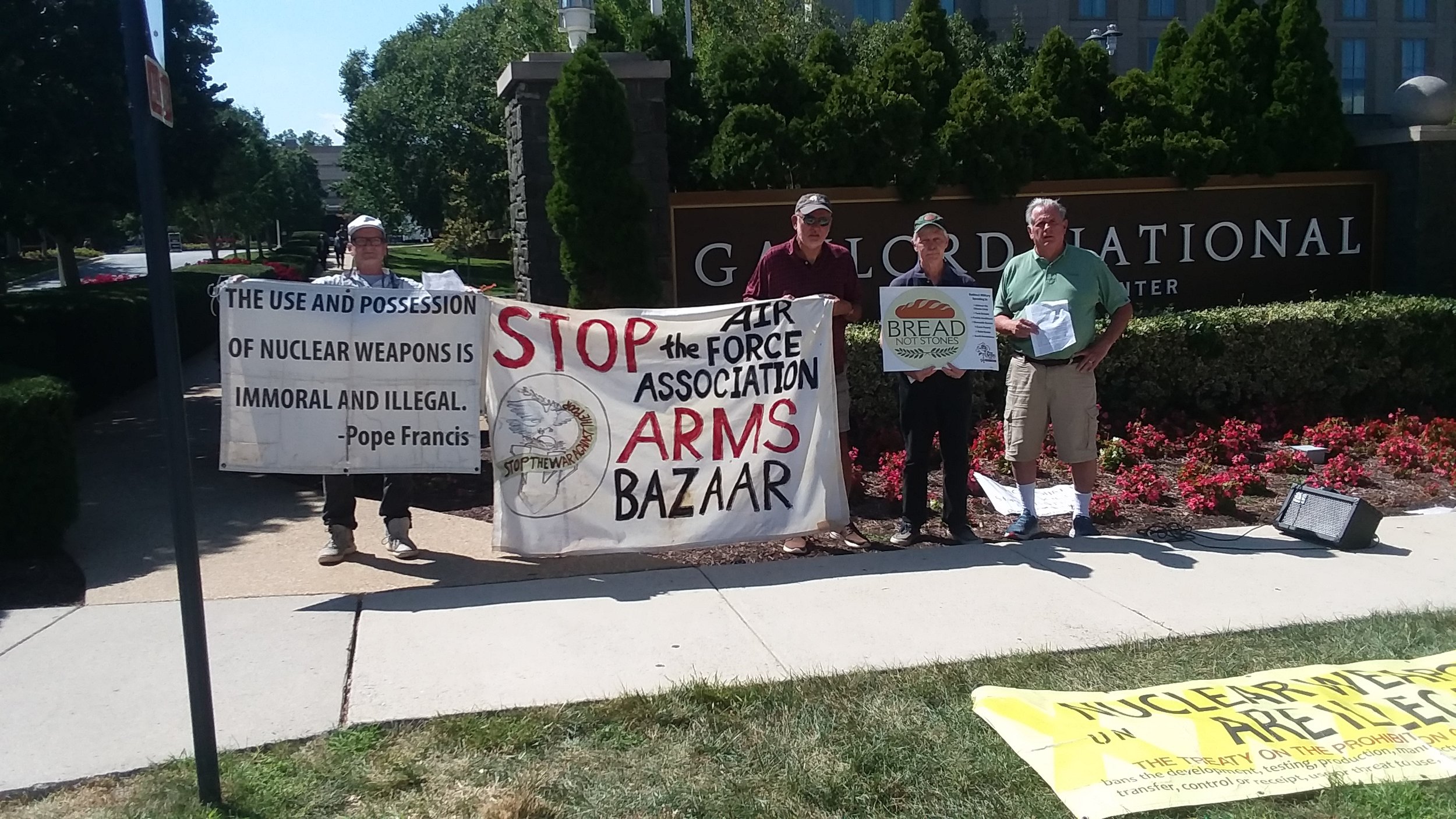  A Nonviolent Vigil and Prayer Service for Peace and Justice during the annual AFA Air-Space-Cyber Conference and Technology Exposition, what we call an "Arms Bazaar” in National Harbor, MD 