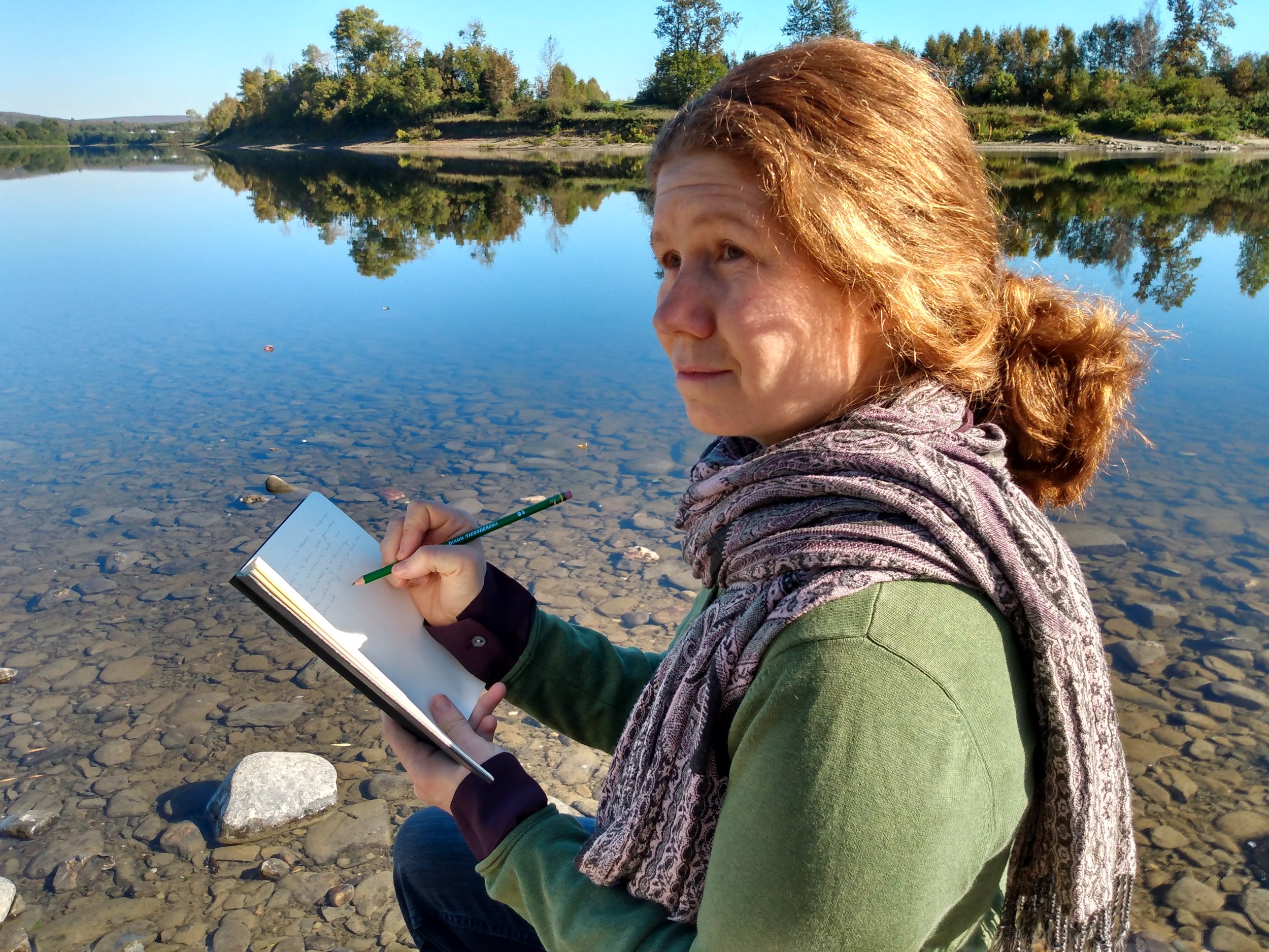  Grand Isle, ME - author Rivera Sun took action for World Rivers Day by going to the banks of the St. John River 