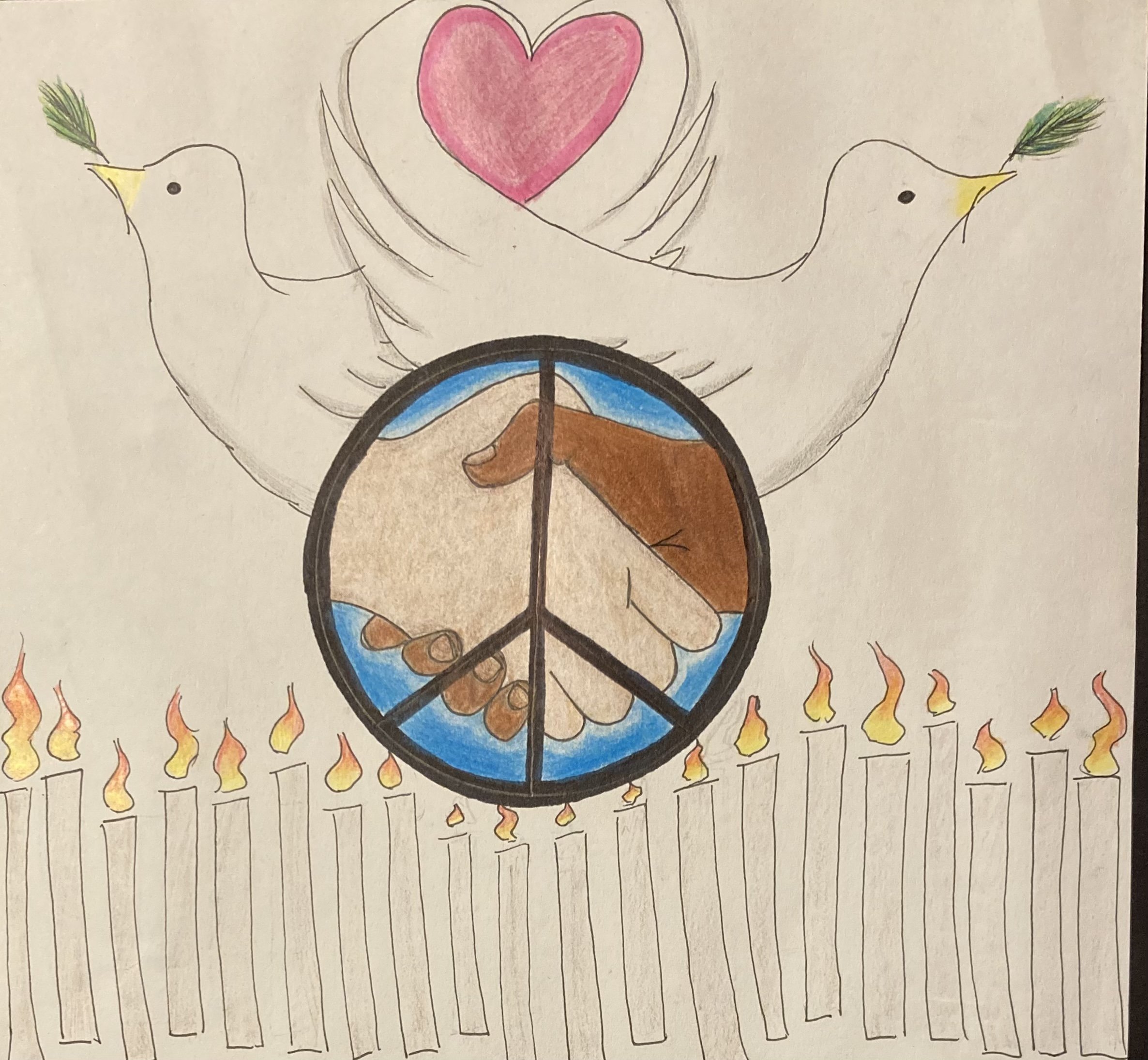 18 youth artists had their peace art displayed at the Seaford District Library.