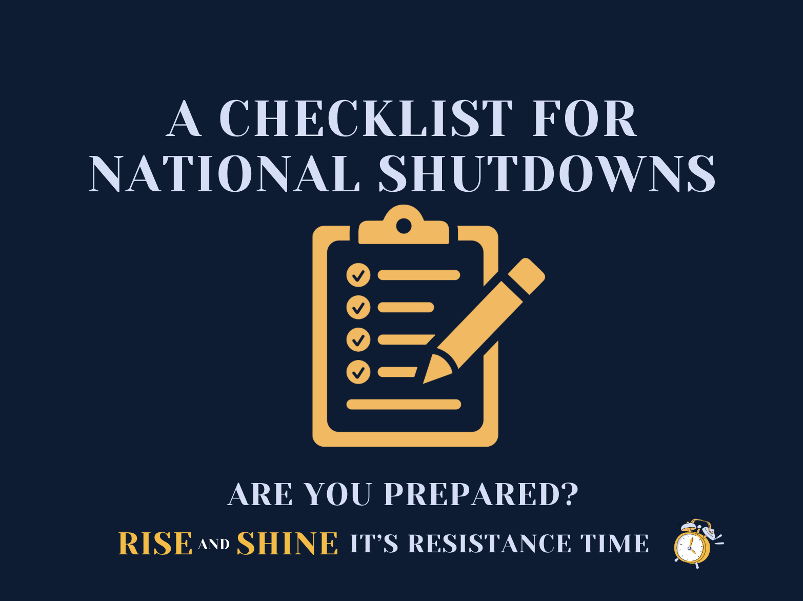 Are you prepared for a national shutdown? Here’s a checklist. 