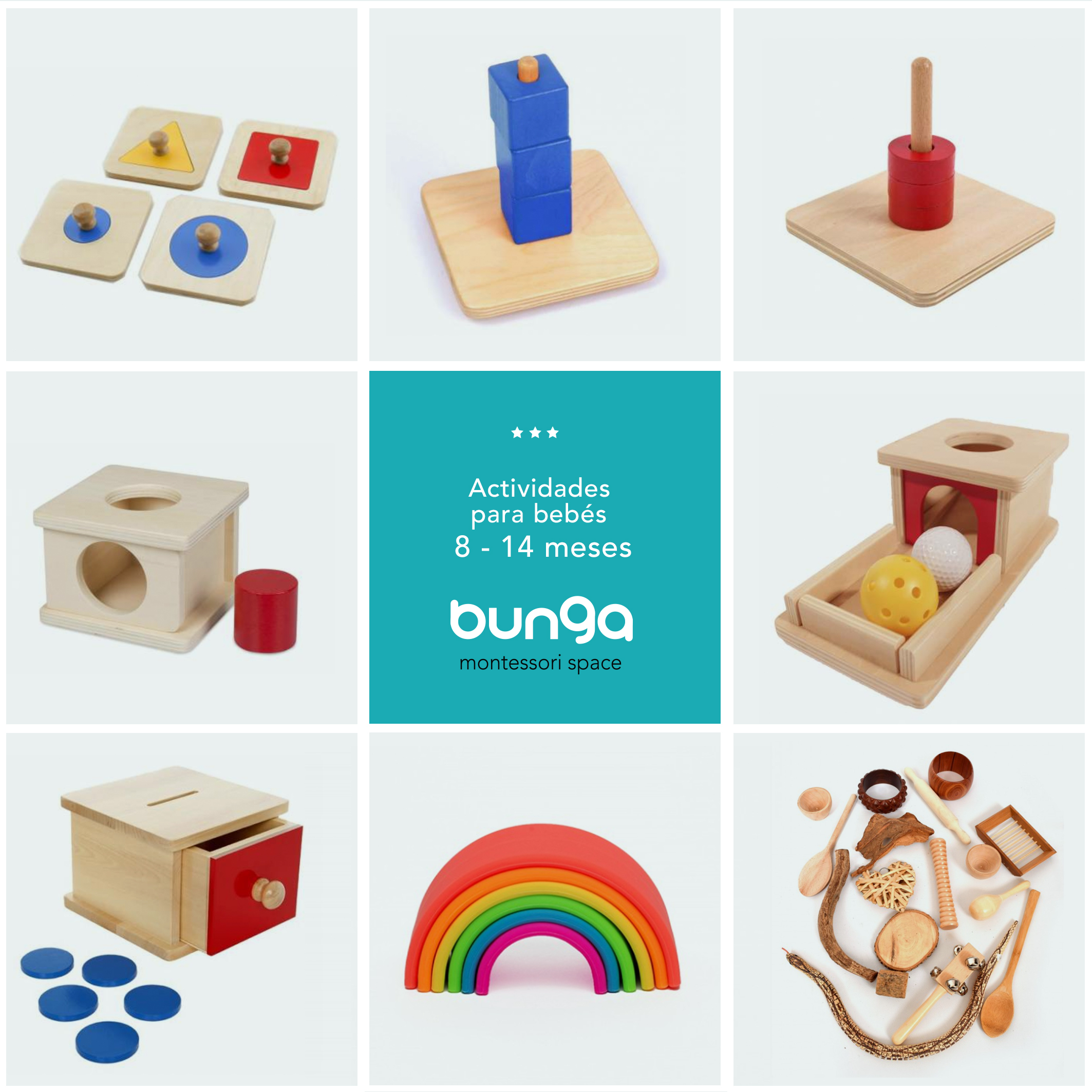 Materiales Montessori de 0 a 3 años