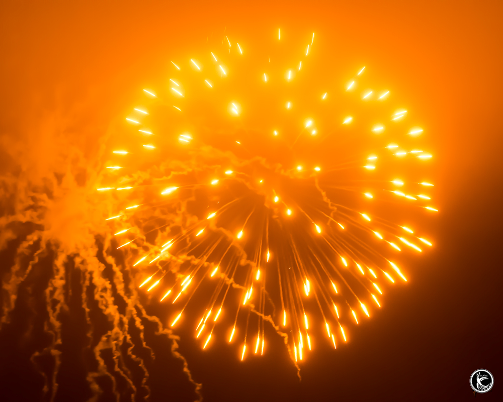 ManuOkai Photography Orange Firework in the night sky of San Francisco