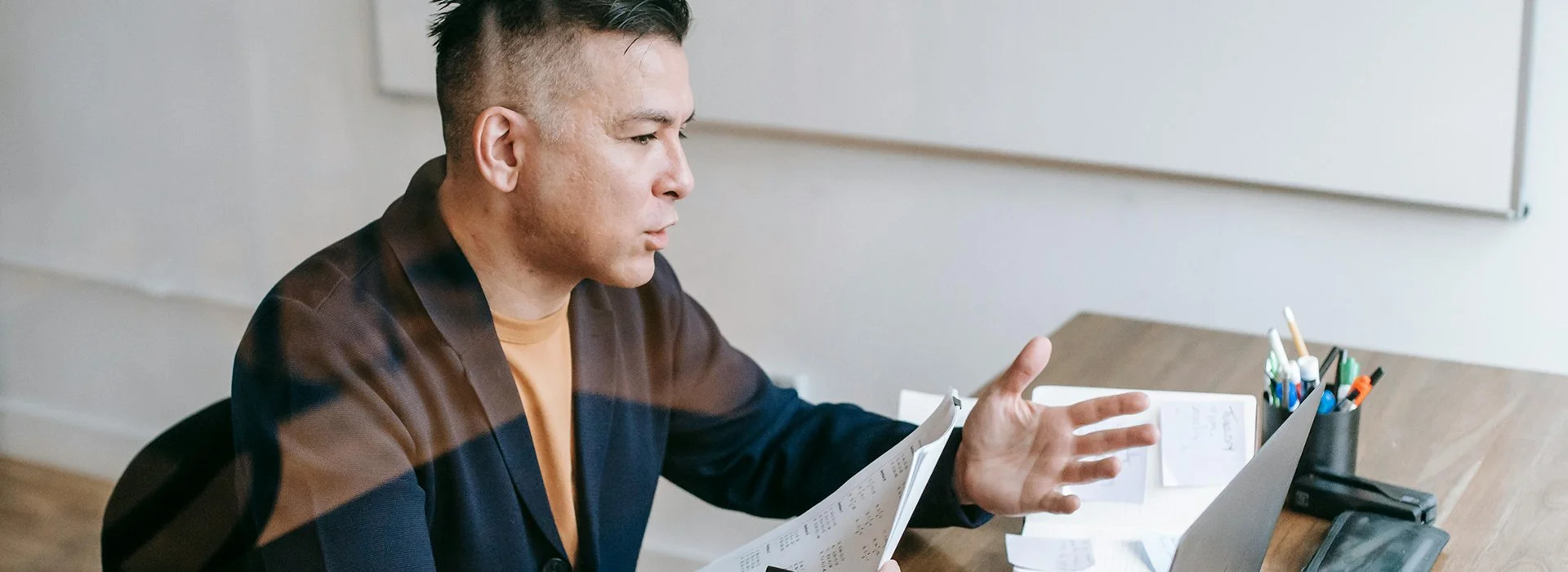 Person engaged on a virtual meeting
