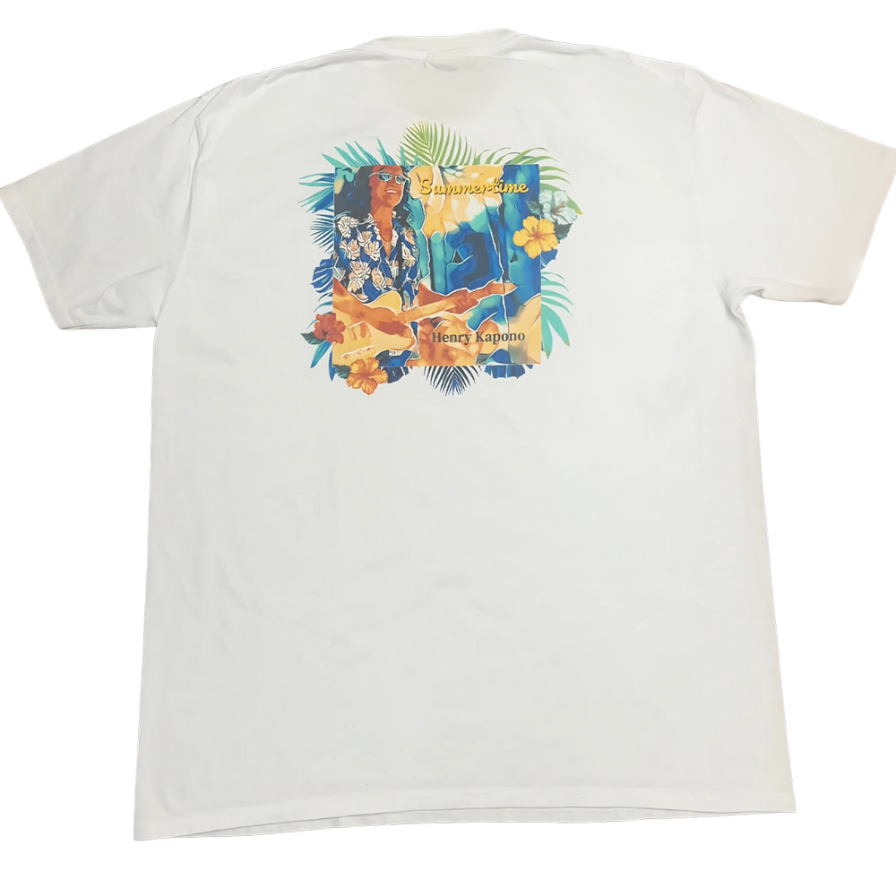 Summertime DOS White T-shirt — Henry Kapono