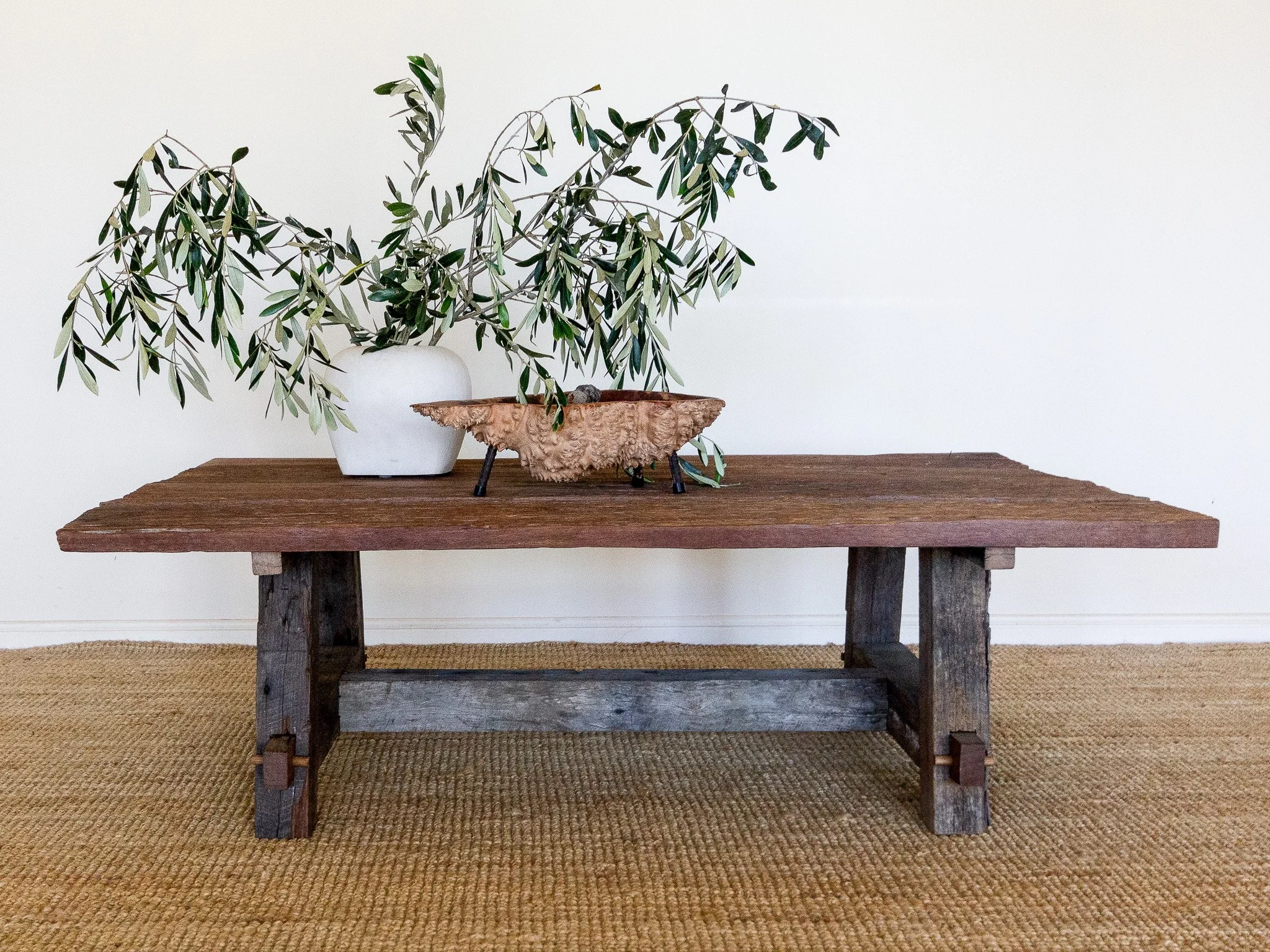 Raw aged timber coffee table