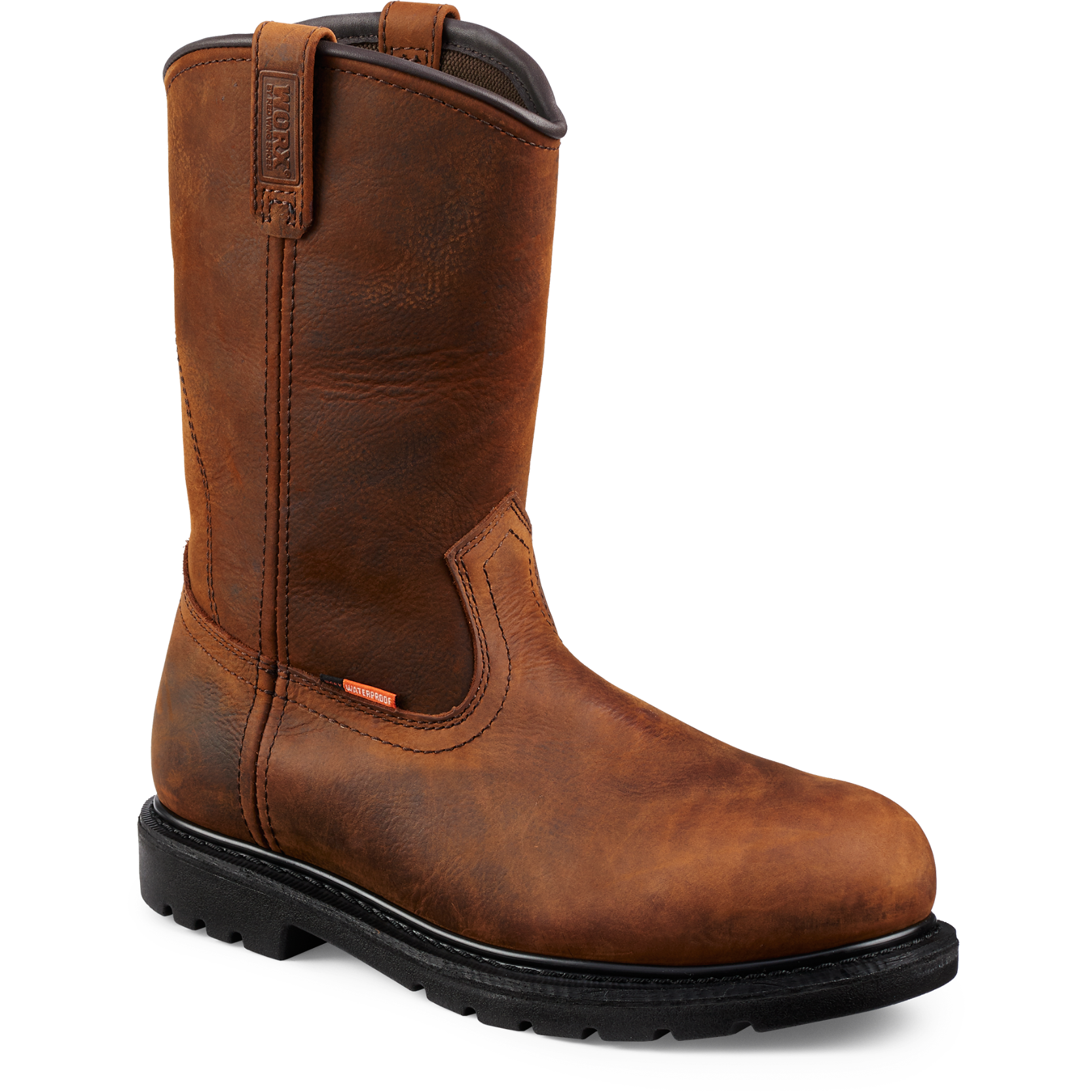 Worx 5700 - 10 Inch Pull On Boot Brown Steel Toe - Waterproof - Electrical Hazard Click here for specifications