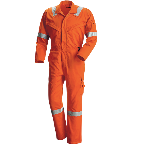 61821 - RW Tropical FR Vented Coverall (57) Orange • Material: Red Wing FlashGuard • Flame Resistant Garment, CAT2 • Anti-Static Garment, Electric Arc Flash • Elasticized waistband Click here for specifications