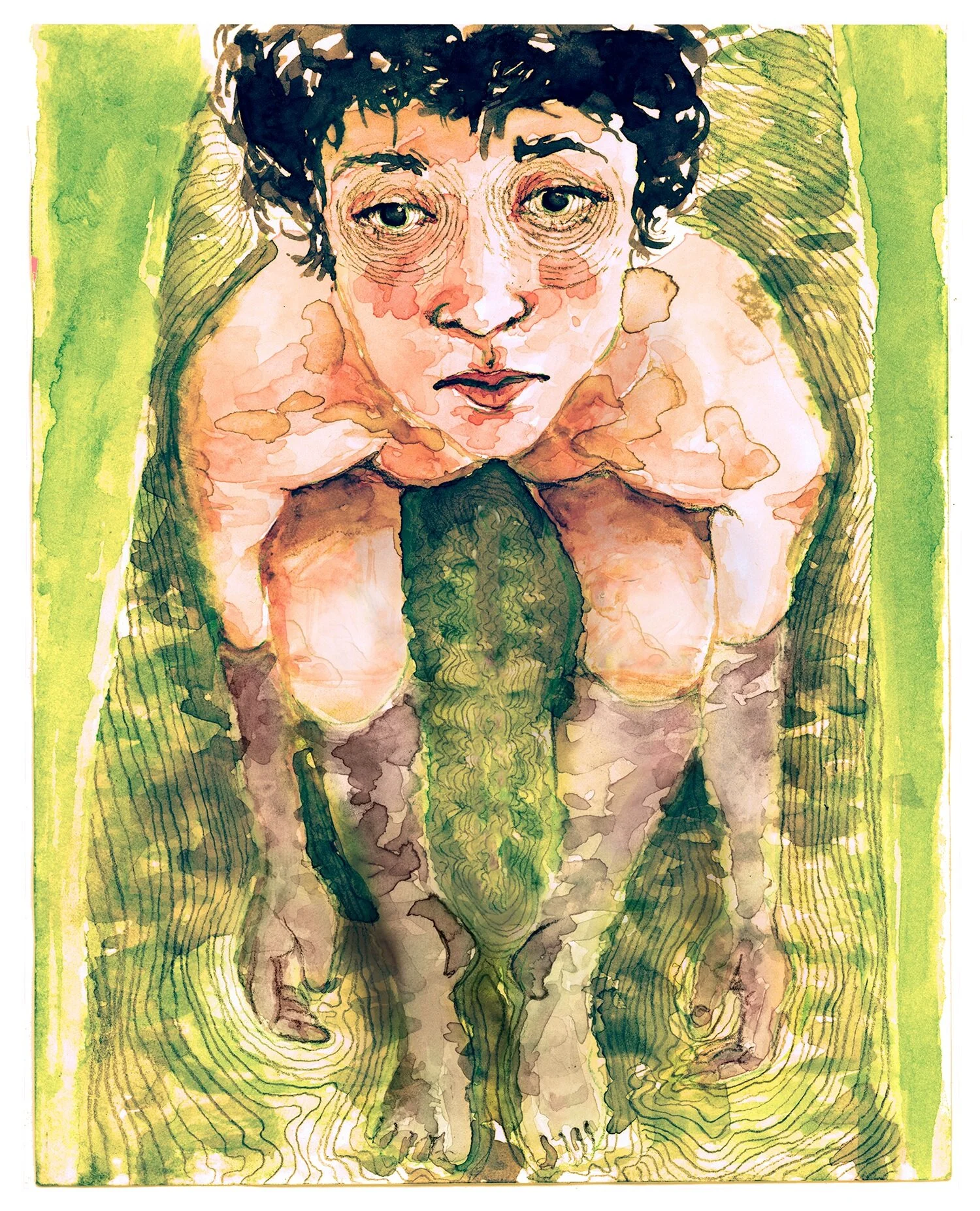  Age 25 - February 2020 - watercolor  I made this at the very start of the pandemic, when I was just beginning to settle into life in rural Japan. I guess at this point, I wouldn’t have known the gravity of what was coming, but somehow it feels a bit