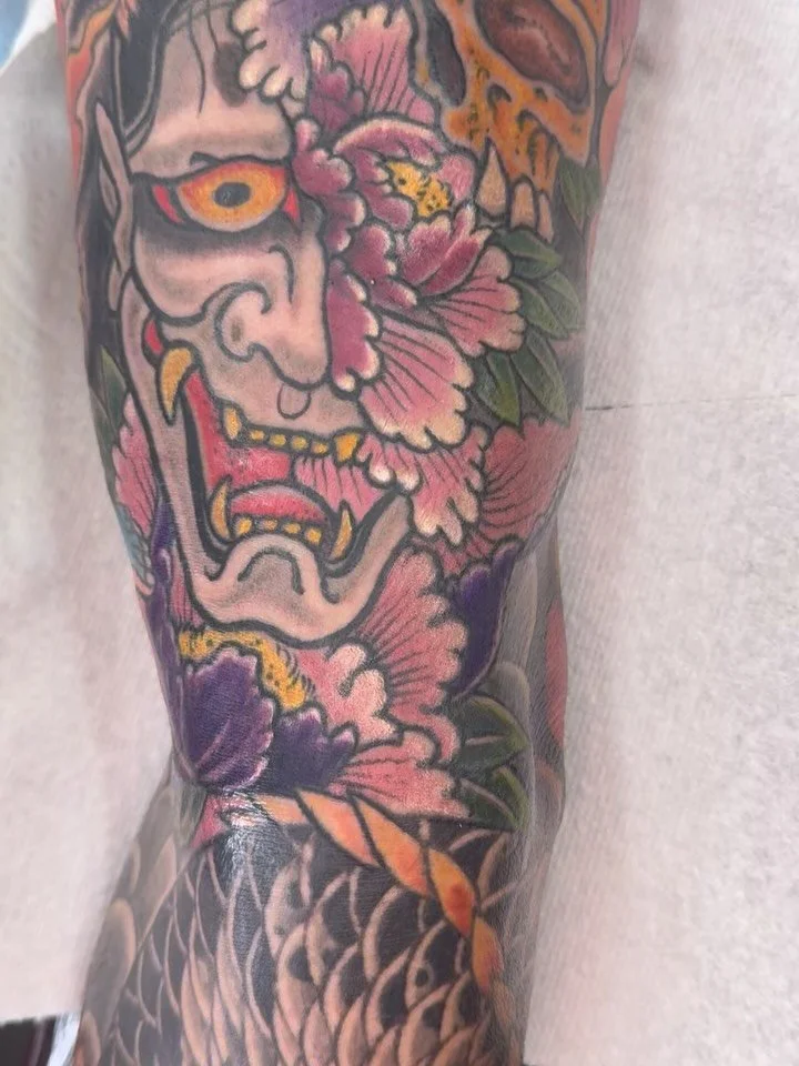 Finished up Anthony&rsquo;s arm (swipe for the coverup) . Always booking, always tattooing. #shoguntattoo #shoguntattoopasadena #japanesetattoo