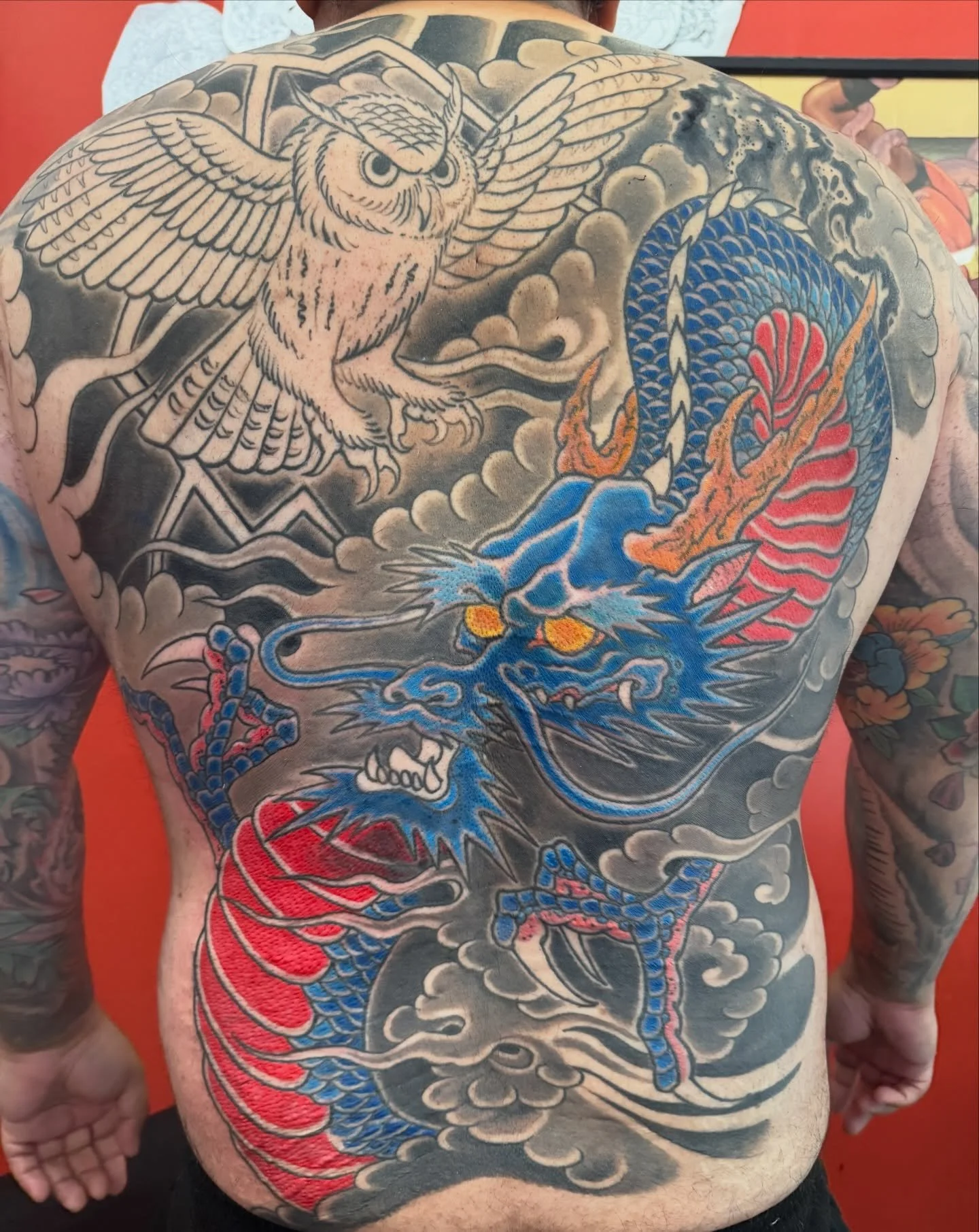 Good progress on @yoallan_montiel &hellip; one more session should do it. Knocking it out! #shoguntattoo #shoguntattoopasadena #japanesetattoo