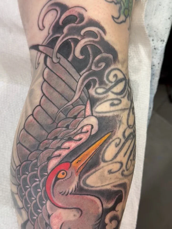 Start of a lower leg cover up. More good stuff to come @_23merjil ! #shoguntattoo #shoguntattoopasadena #japanesetattoo