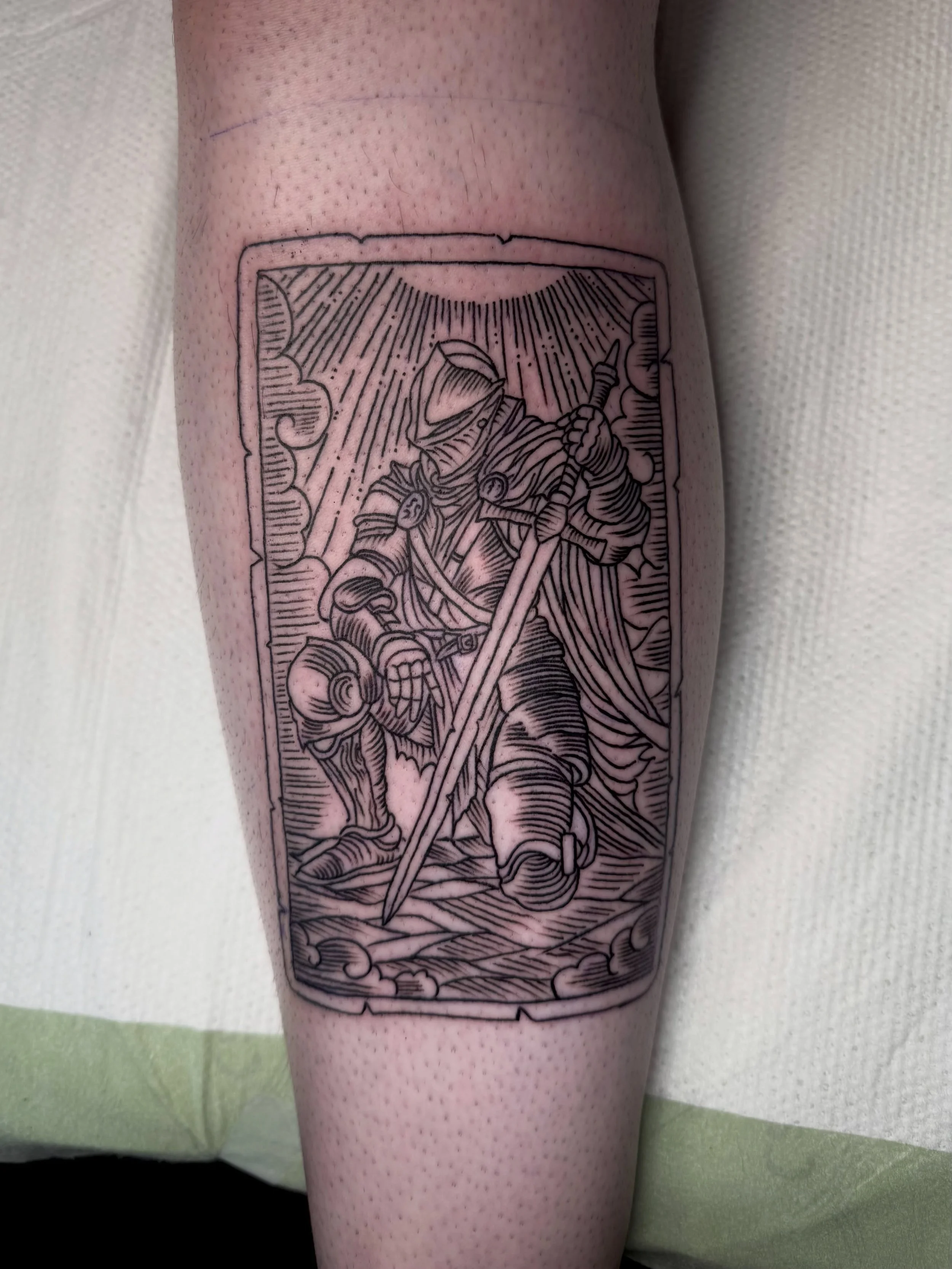 Did these cool Tarot card style Tattoo&rsquo;s on my awesome client @illadan22 And his Dad.Right now i am Booking July and August.Dm for info or questions.Thanks for Lookin