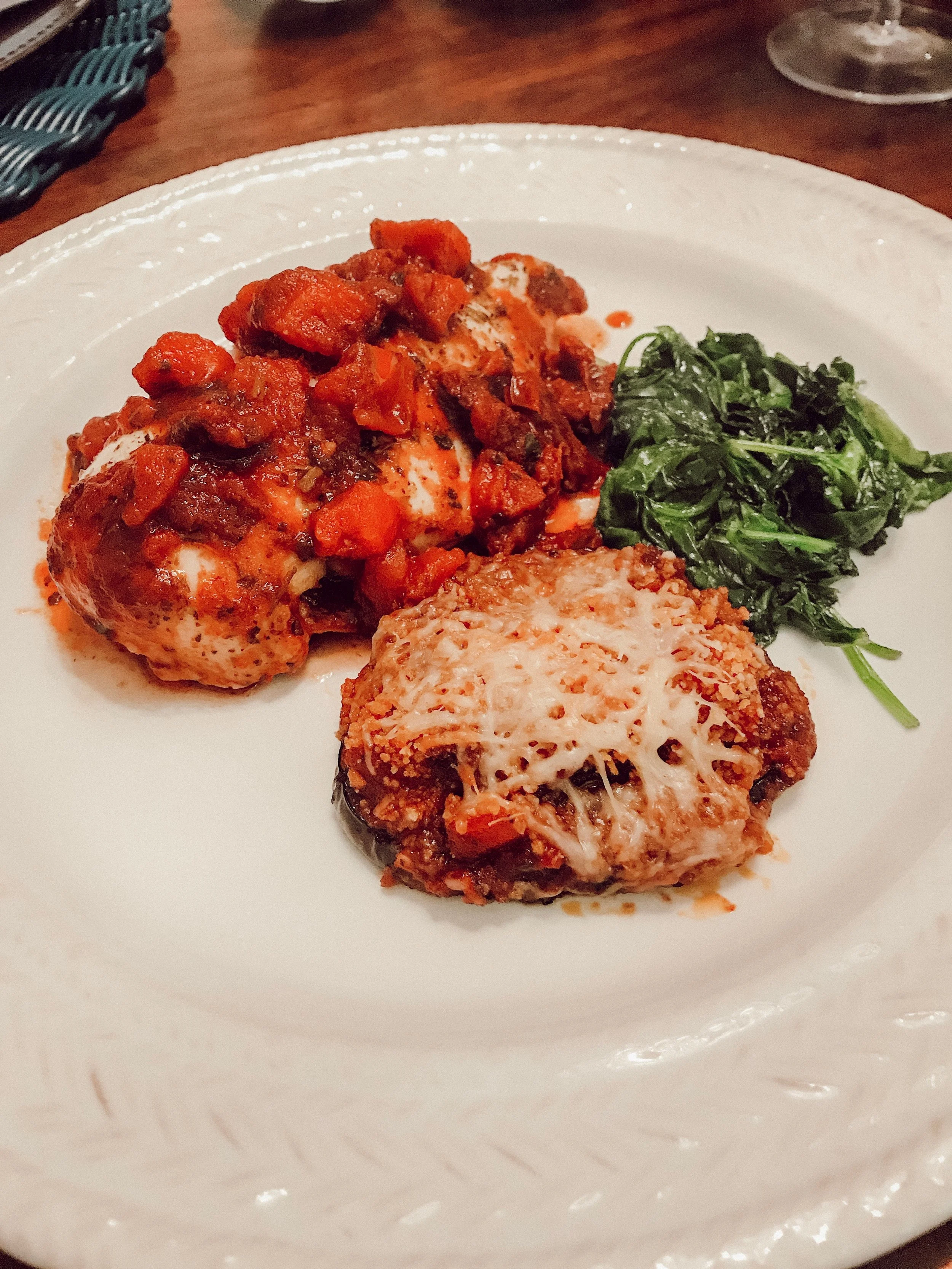Eggplant Parmigiana + Italian Chicken