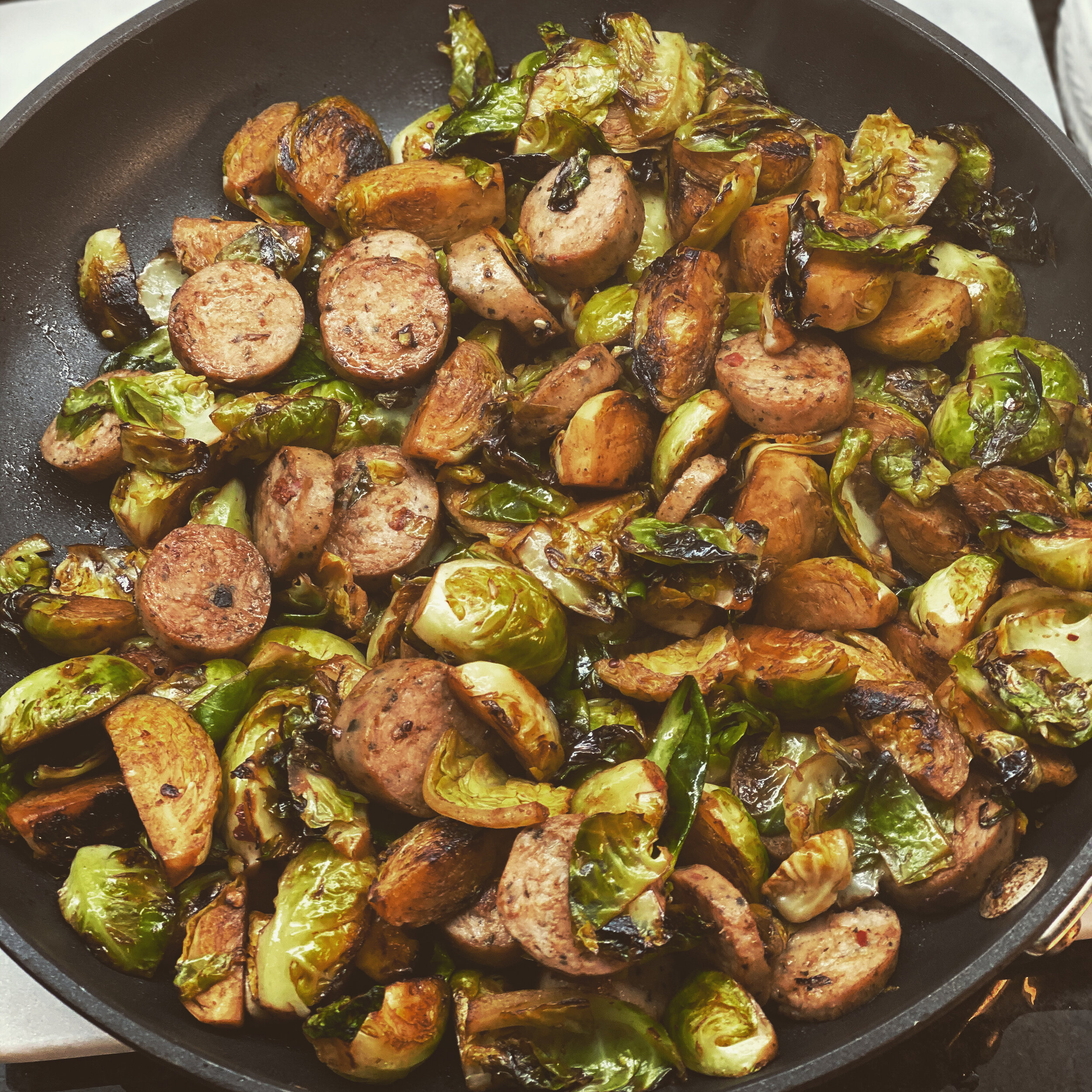 Chicken Sausage &amp; Brussels Sprouts