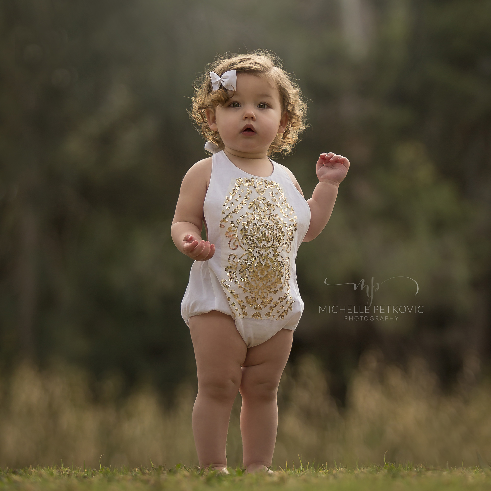   Lolamoolu  white and gold sun suit in size 1 
