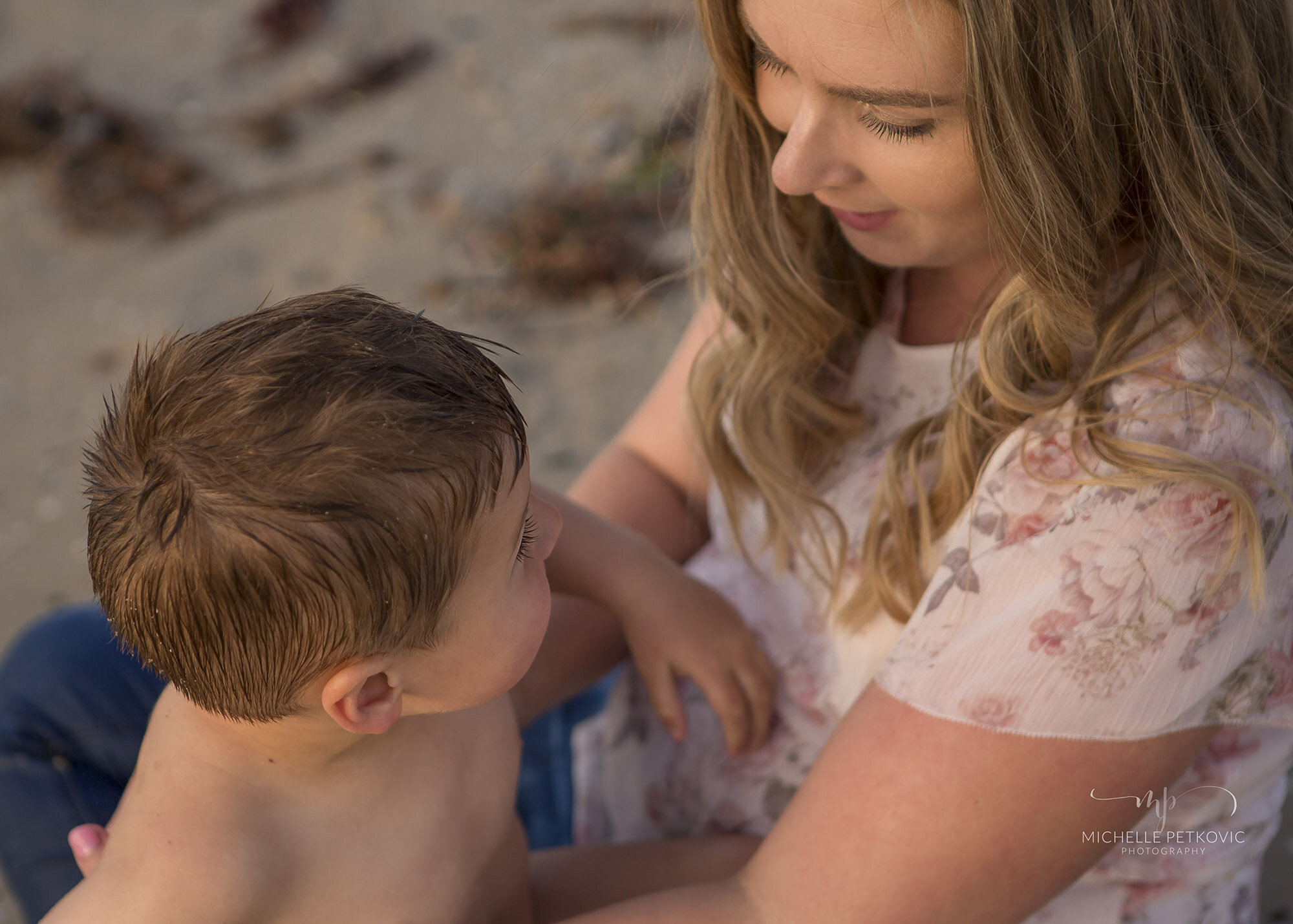 sunset beach professional family photography session