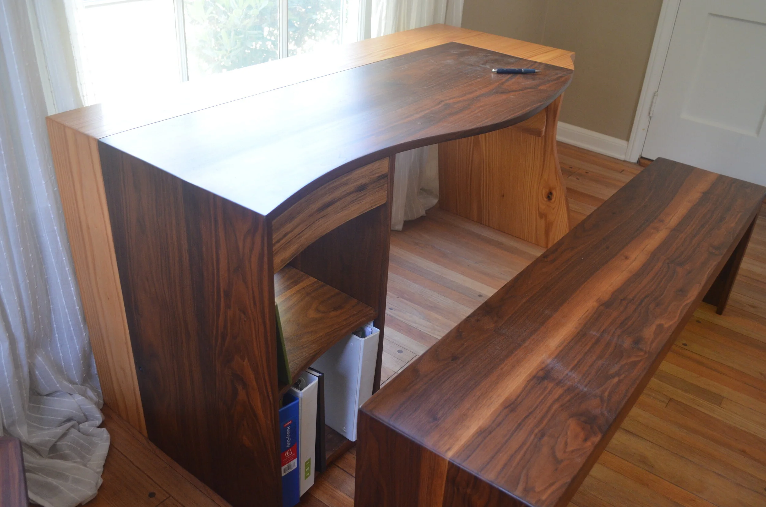 Walnut and Oak Desk 