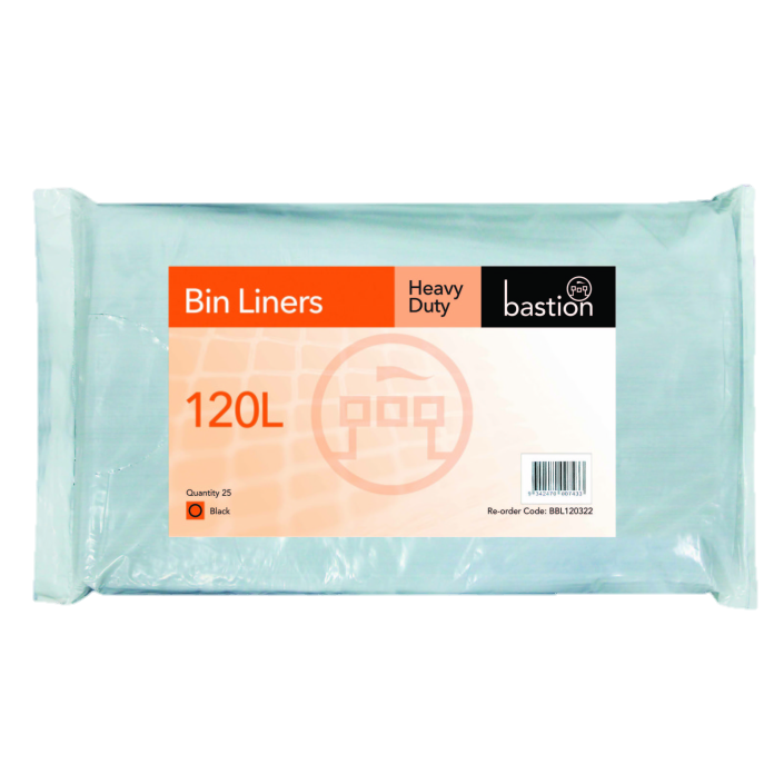 120L HD Bin Liners Black 200/ctn
