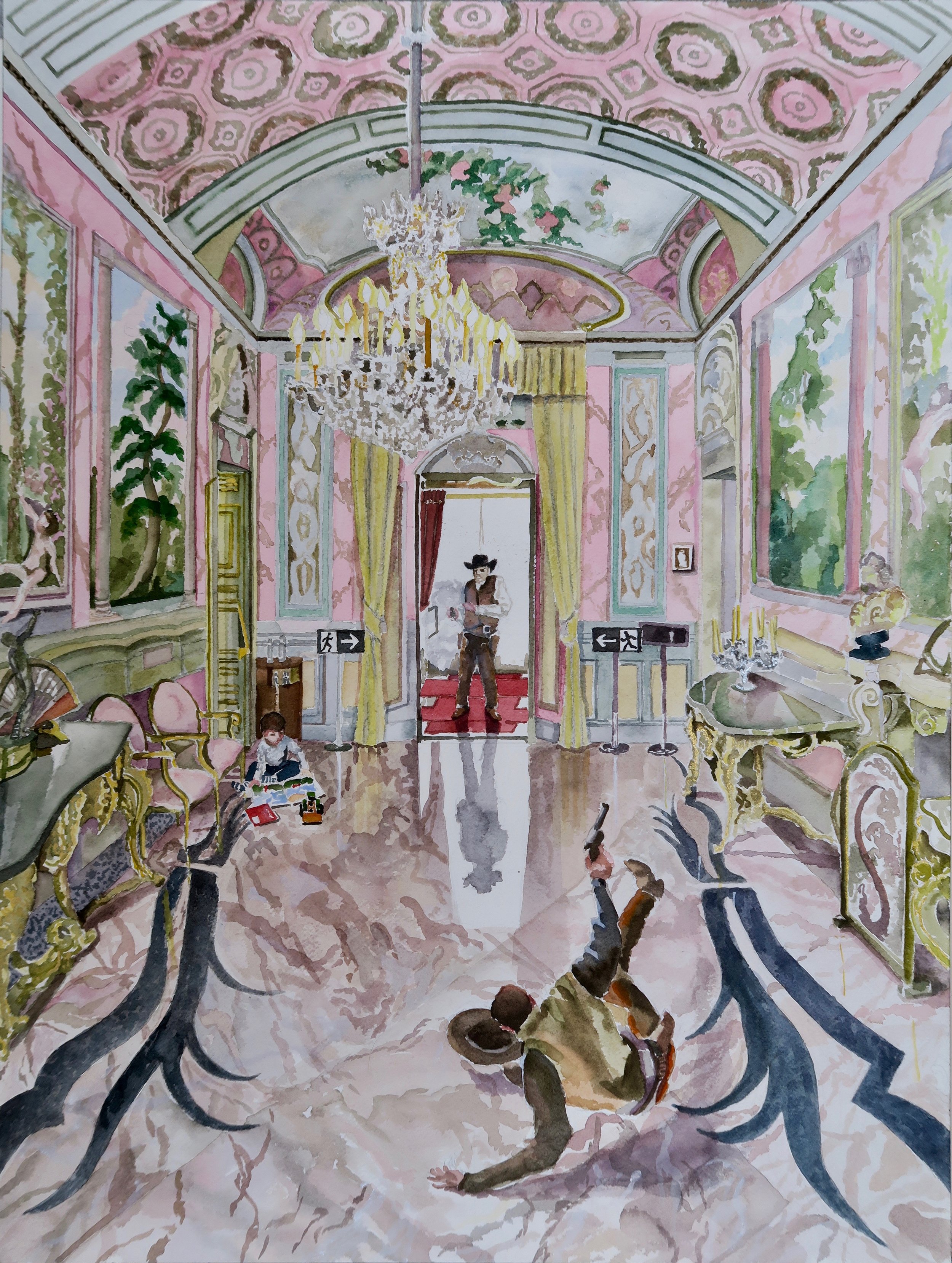 Study for Roman Holiday VII. Pink Room. 