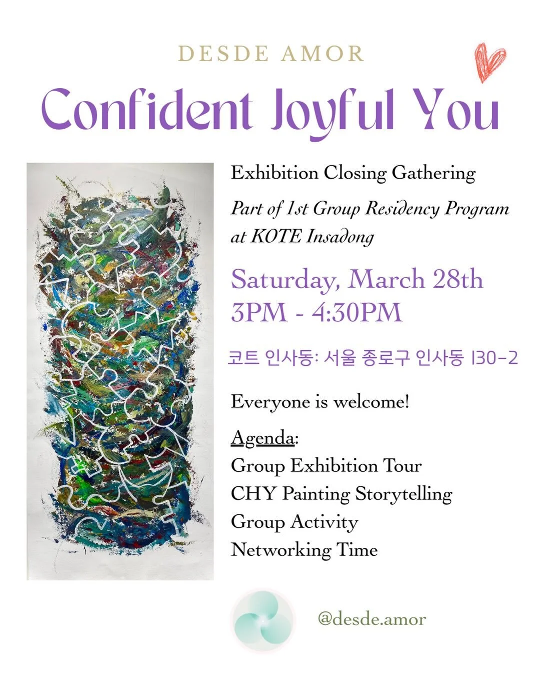 This Saturday 3/28 in KOTE Insadong, I will be hosting a special reveal of my new series &ldquo;Confident Joyful You&rdquo; from 3-4:30pm.

This series is inspired by the ideas that helped me grow the joyful confidence I sought to find in others and 
