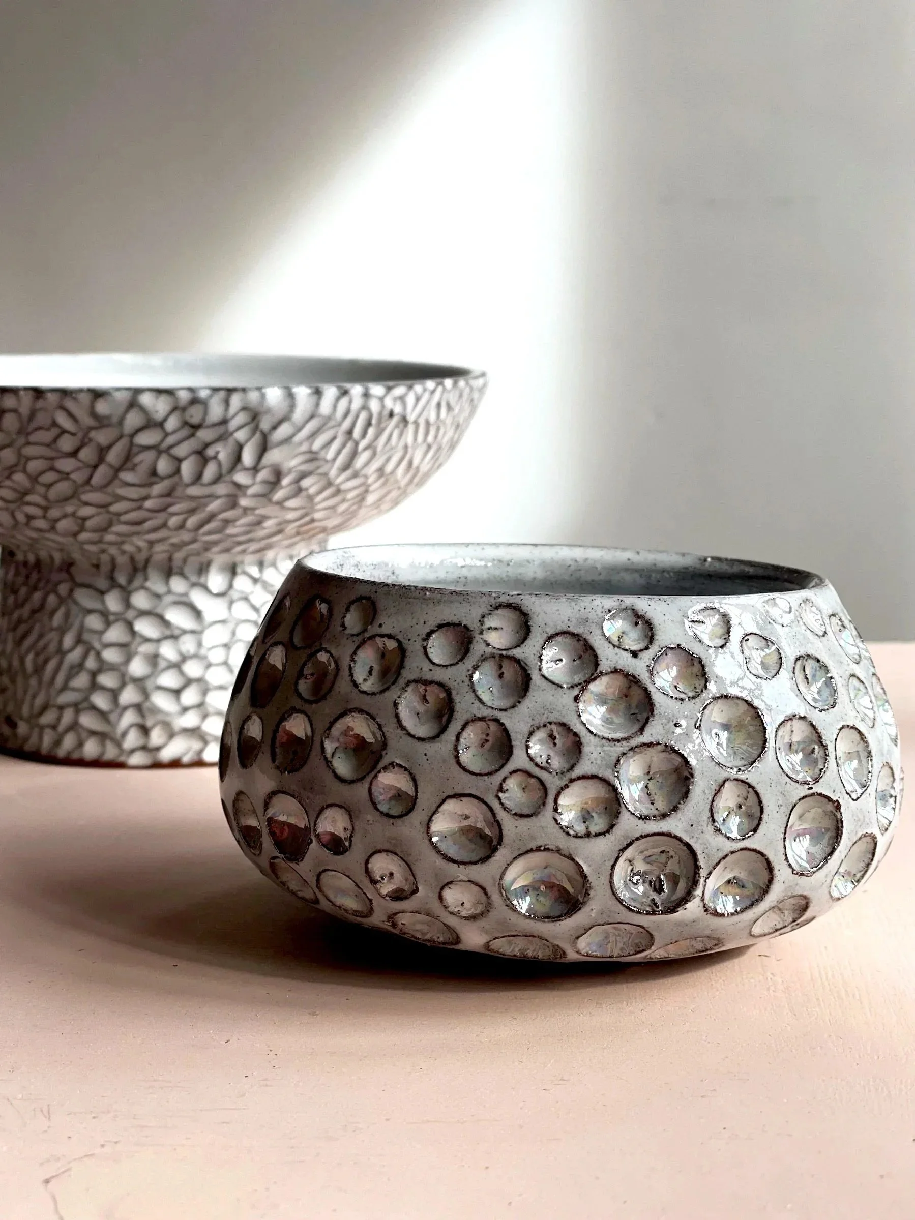 Hand thrown serving pieces 