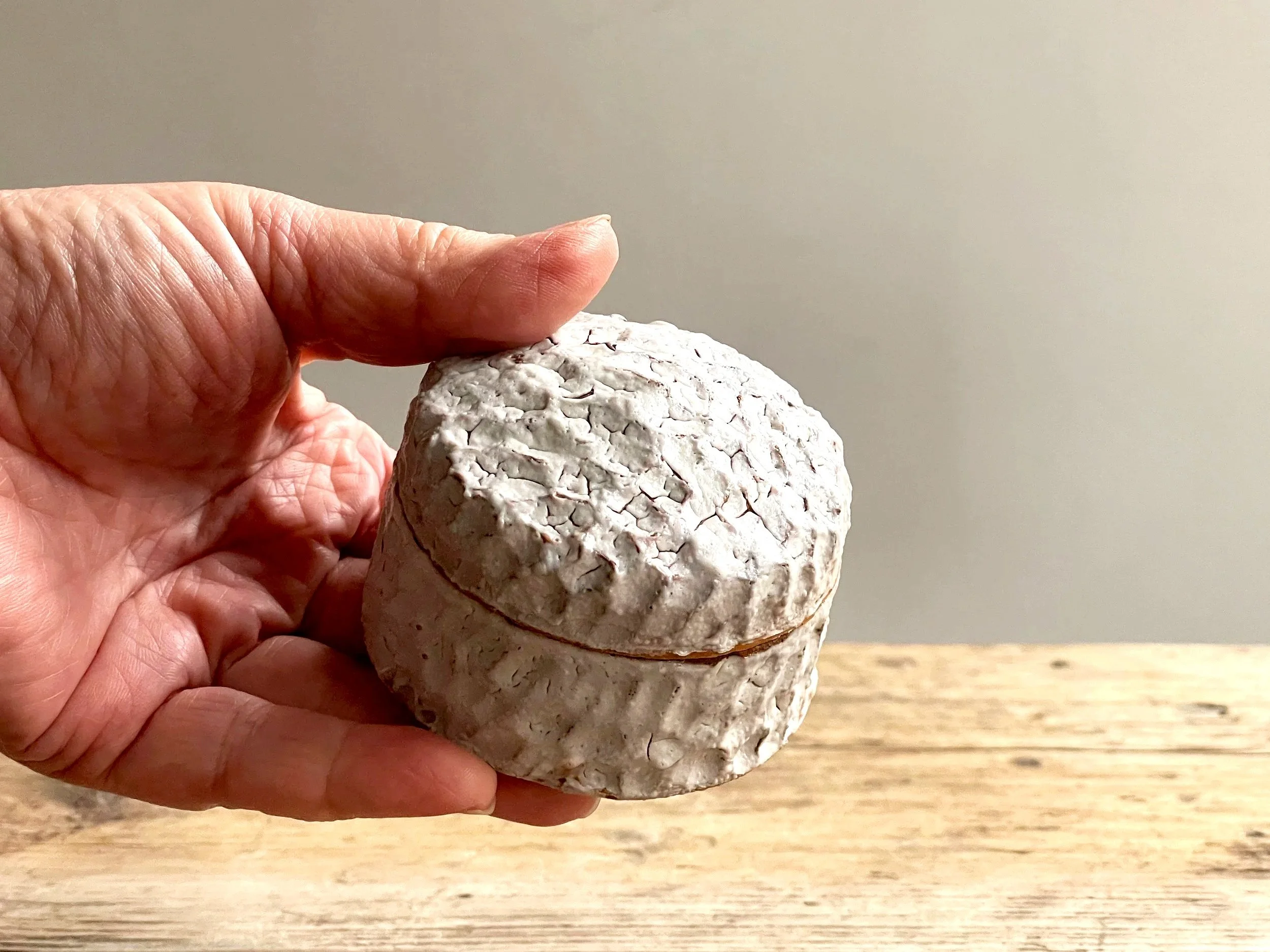 Pyxis, lidded pot with Chalk White Glaze 