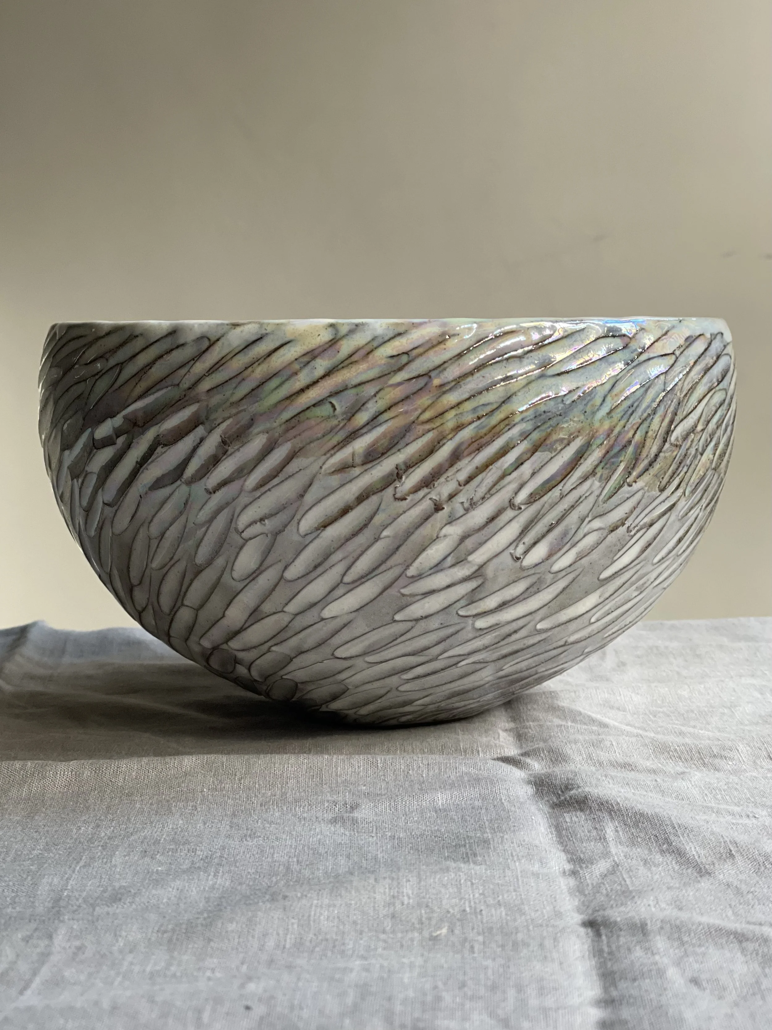hand-thrown bowl made from terracotta by Caroline Couzens commissioned as a wedding present