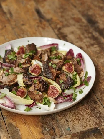 Slow roast lamb, fig, endive