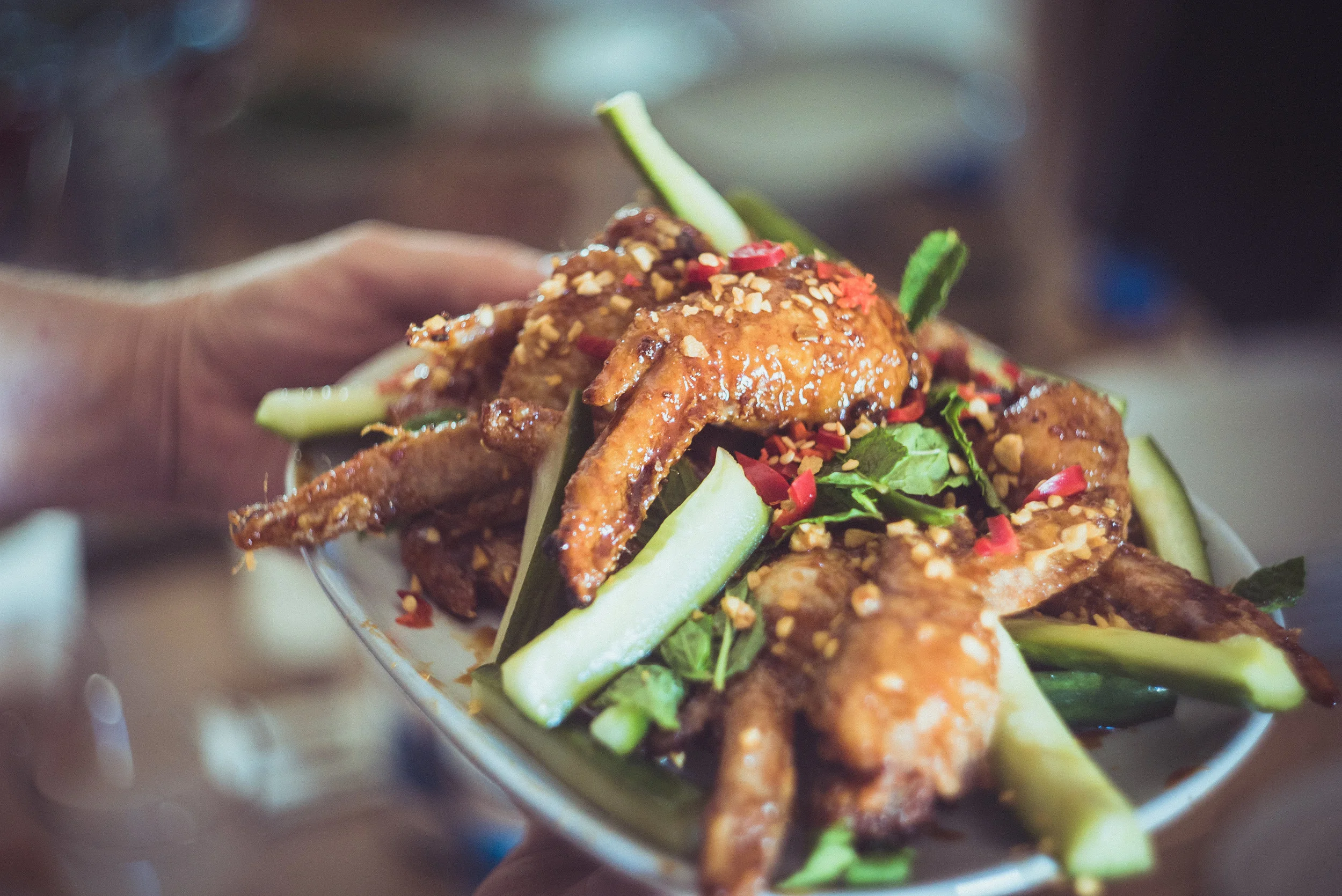 Pork stuffed chicken wings