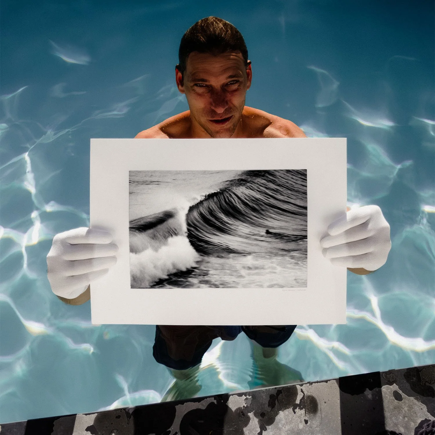 Photograph by Thor Jonsson. Displayed in the pool. Printed by fotofish studio.