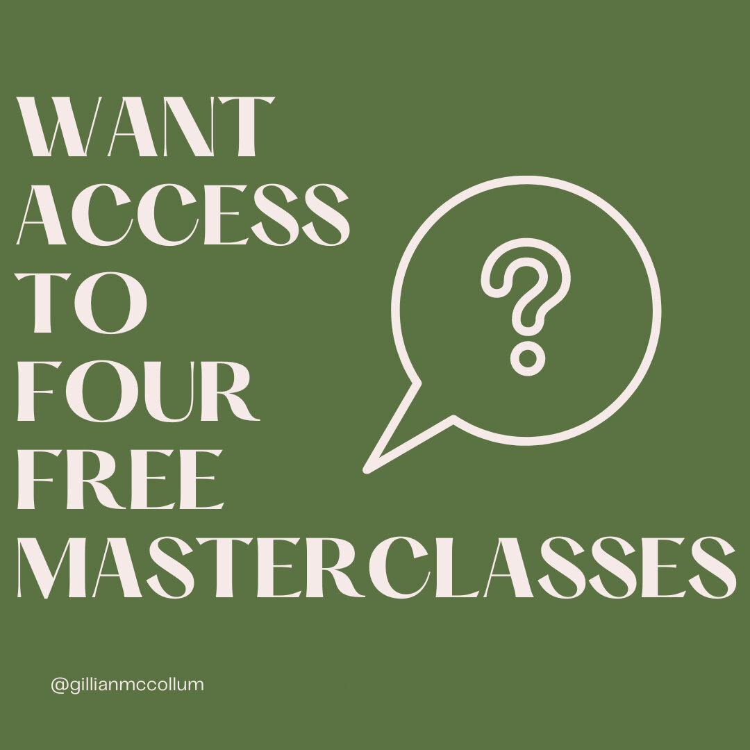 Want access to four FREE Masterclasses?​​​​​​​​
​​​​​​​​
Every Tuesday throughout August I&rsquo;ll be releasing an hour-long Masterclass straight into your inbox. ​​​​​​​​
​​​​​​​​
I&rsquo;ll discuss the most common and distressing topics that come 