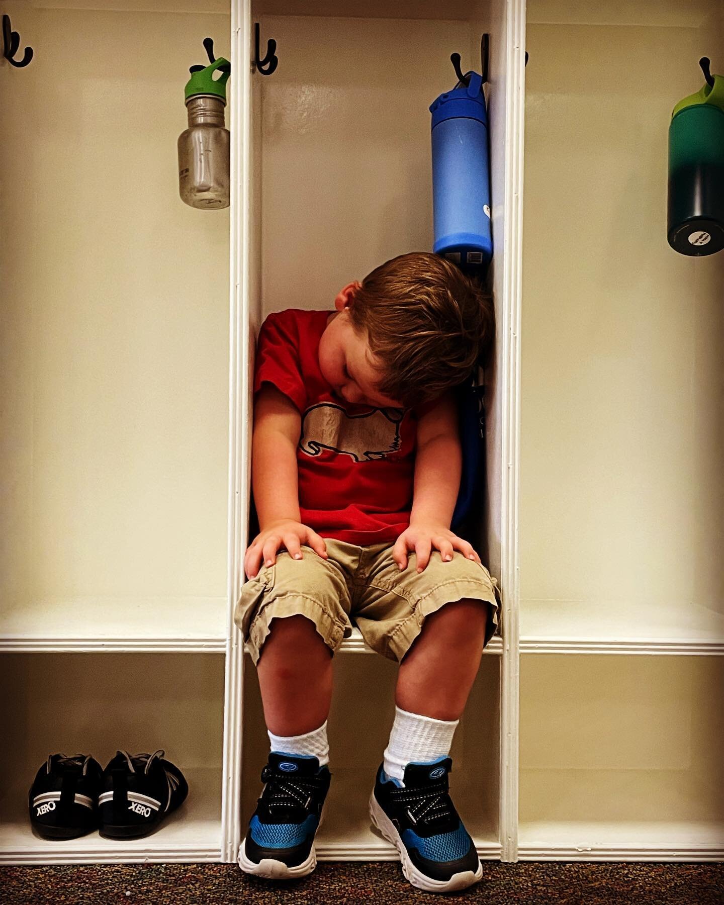 All of that work of the Absorbent Mind can be exhausting! #catholicmontessori