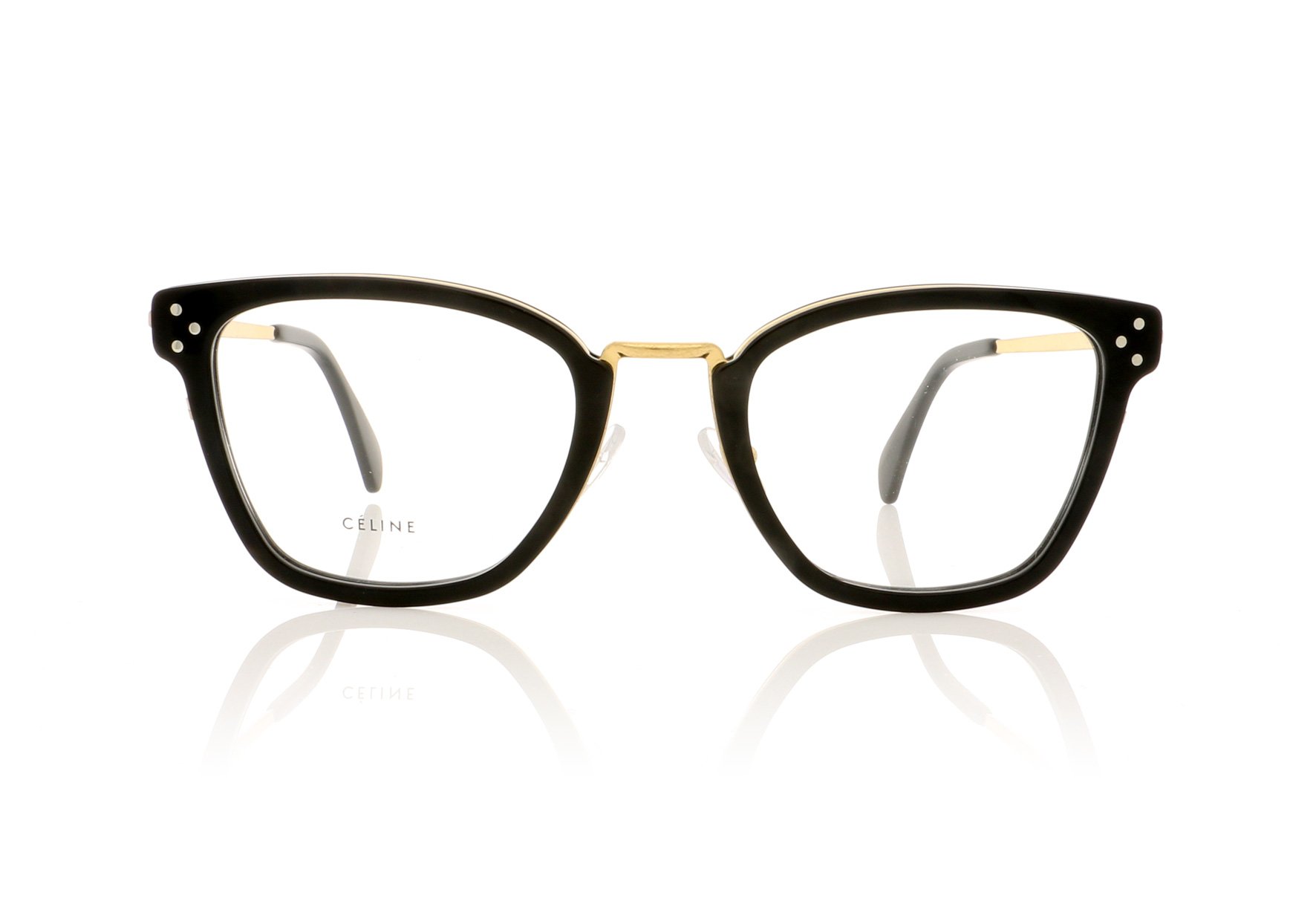 CELINE- CL50002U Opticals £360 (Sold out) COLOUR Black/Gold CATEGORY Opticals MATERIAL Metal SHAPE Rectangular