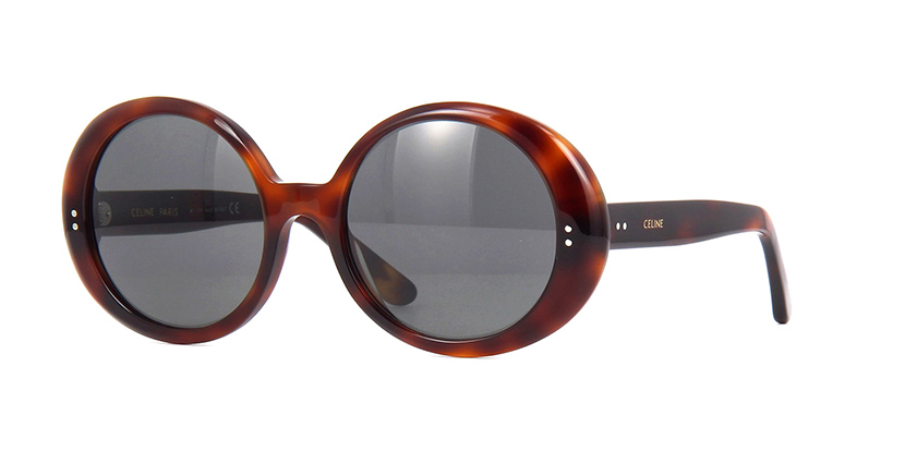 CELINE CL40065I 53A £270 COLOUR Blonde Havana/Grey CATEGORY Sunglasses MATERIAL Acetate SHAPE Round