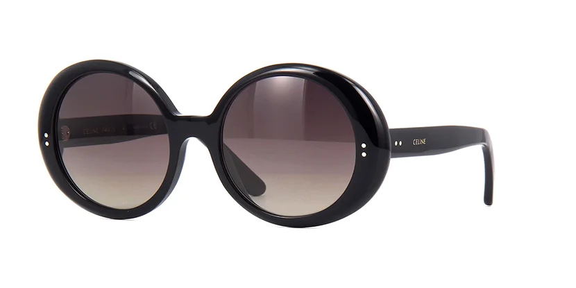 CELINE CL40065I O1F £310 COLOUR Black/Polarised Brown Gradient CATEGORY Sunglasses MATERIAL Acetate SHAPE Round