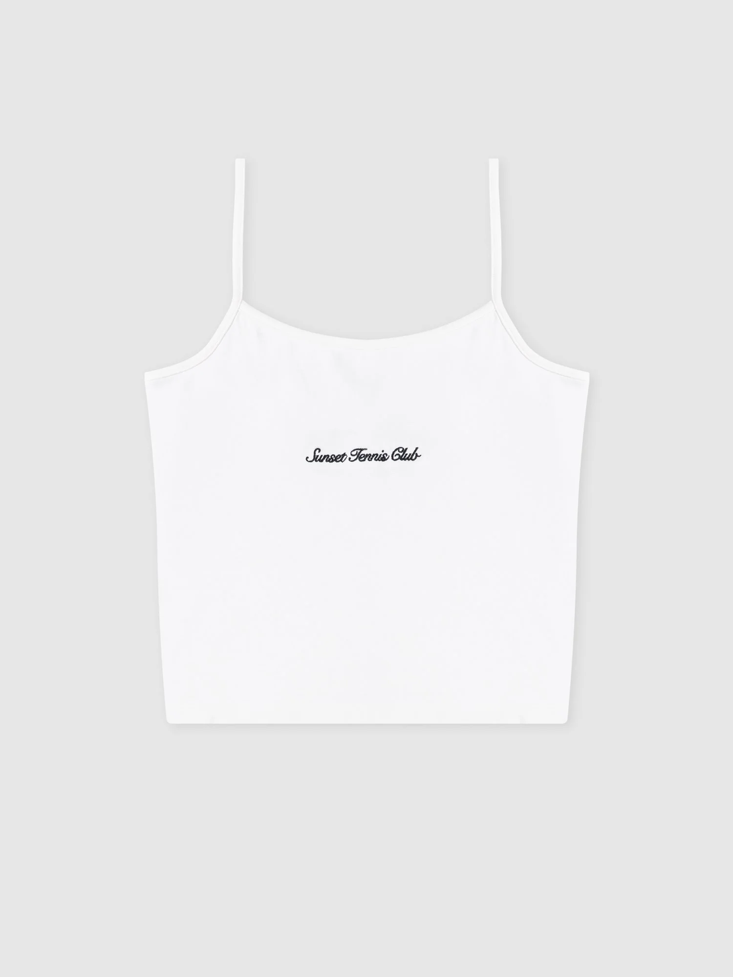 NEW FALL DROP Sunset Rib Crop Ribbed Spaghetti Tank - White