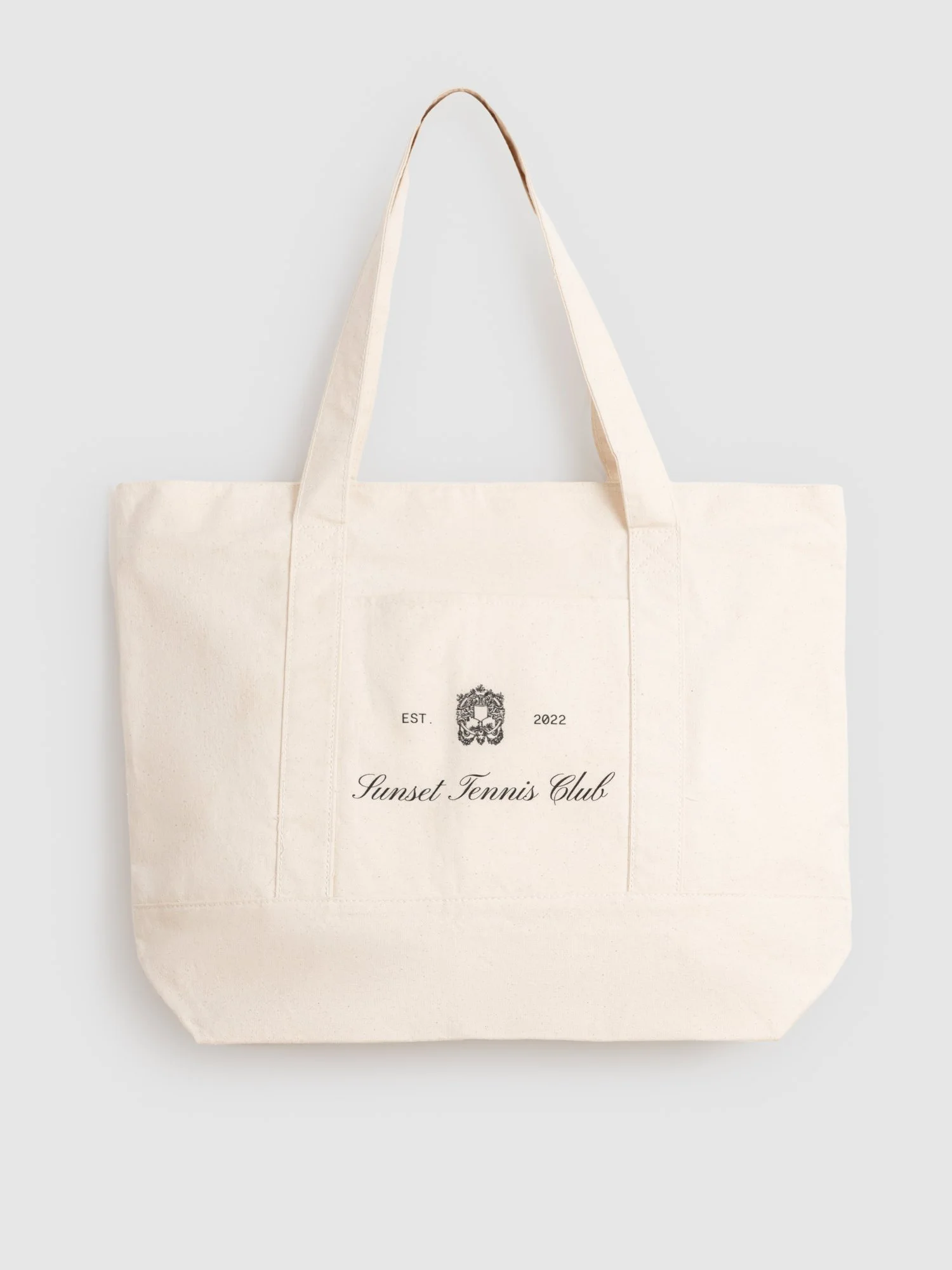 Sunset Tennis Club Linen Tote Bag