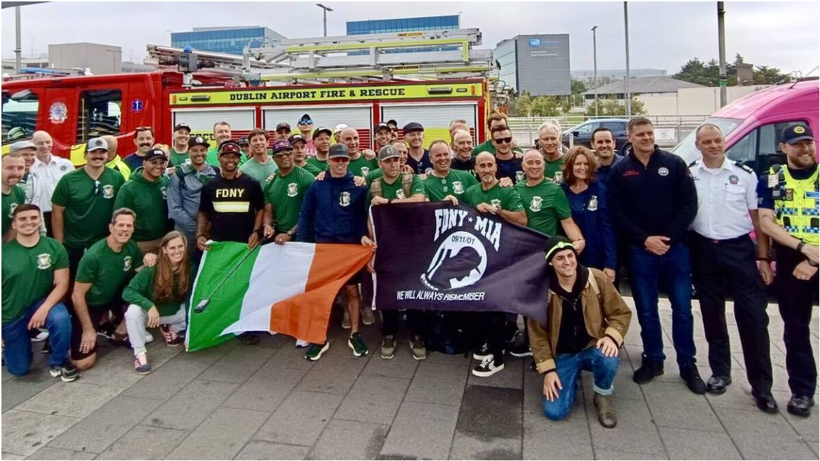 New York firefighters cycling from Dublin to Kinsale's 9/11 memorial garden.  Fri, 06 Sep, 2024 - 16:34
Steven Heaney
